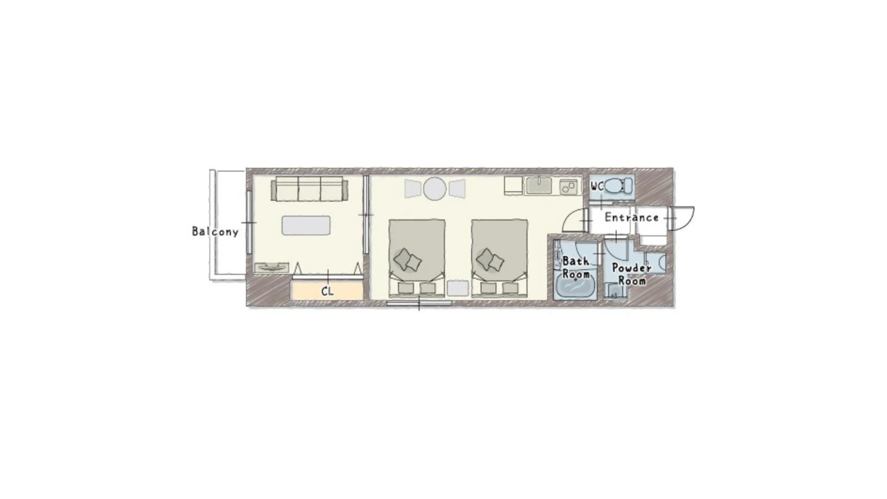 Floor plan in Forestay Shinsaibashi