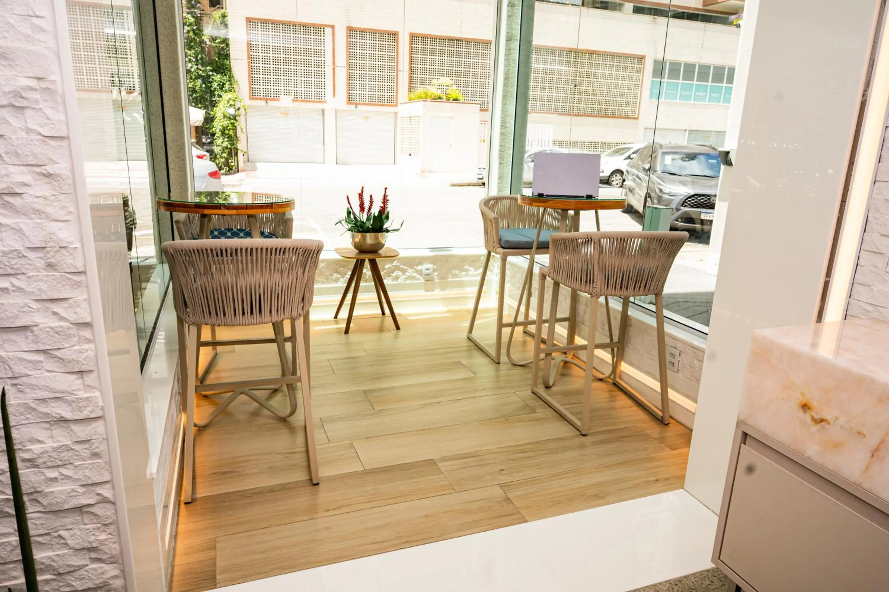 Seating area in Hotel Santorini