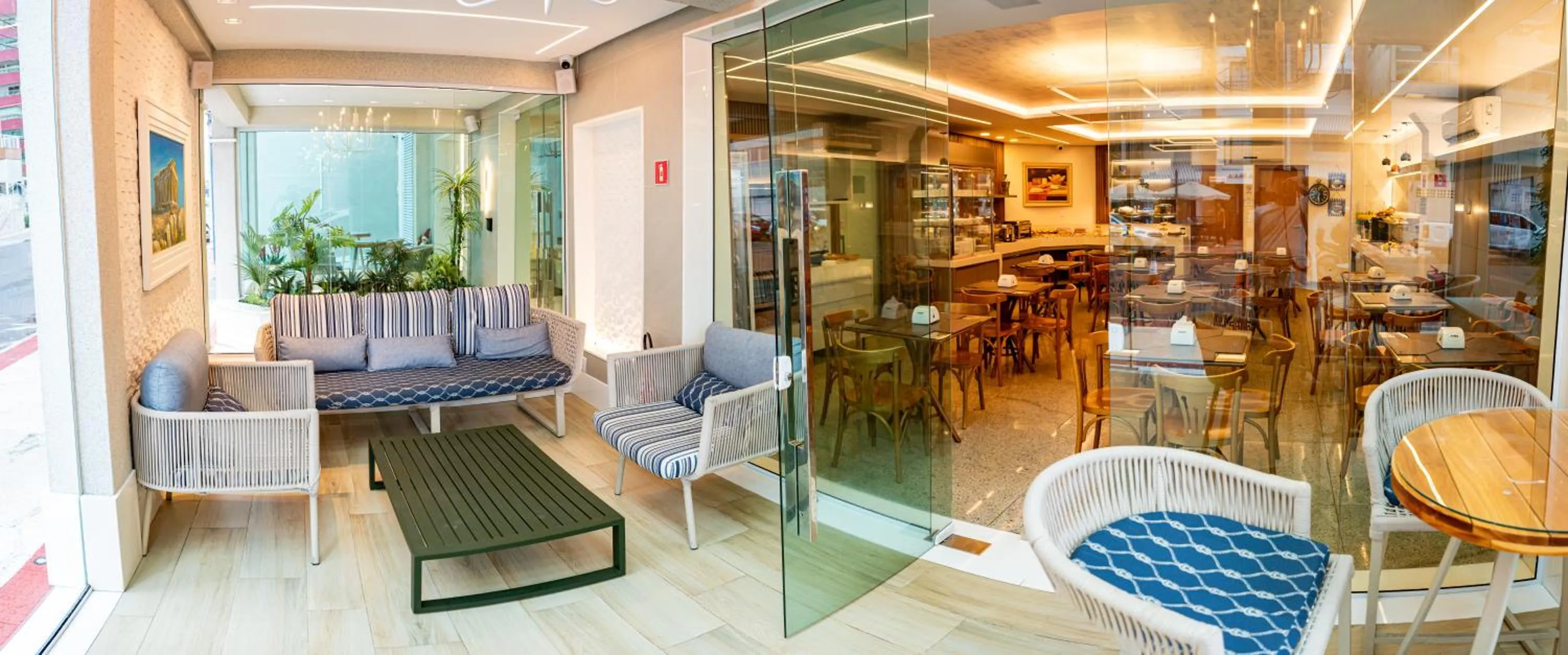 Seating area in Hotel Santorini