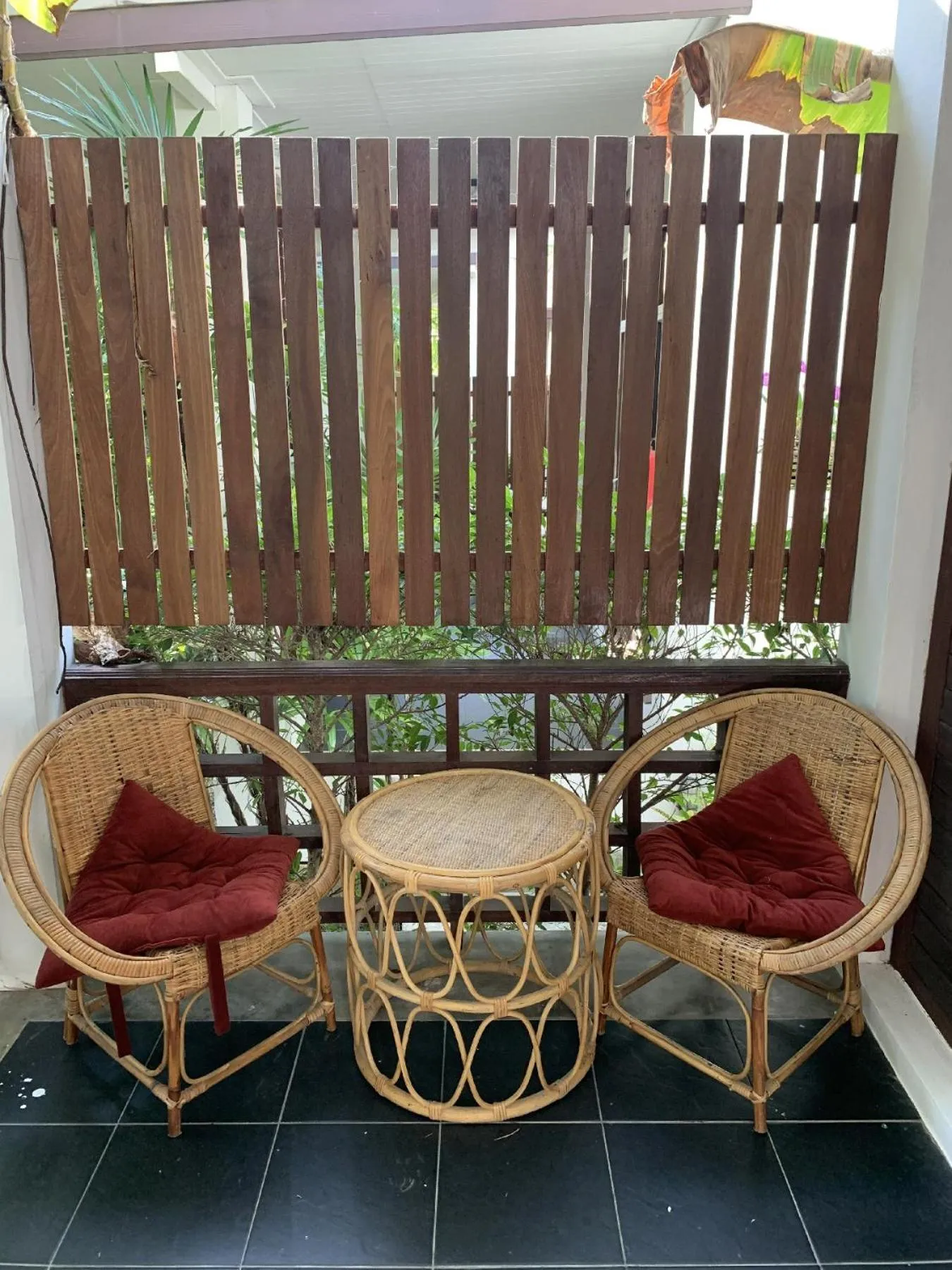 Seating area in Benjamin's Hut