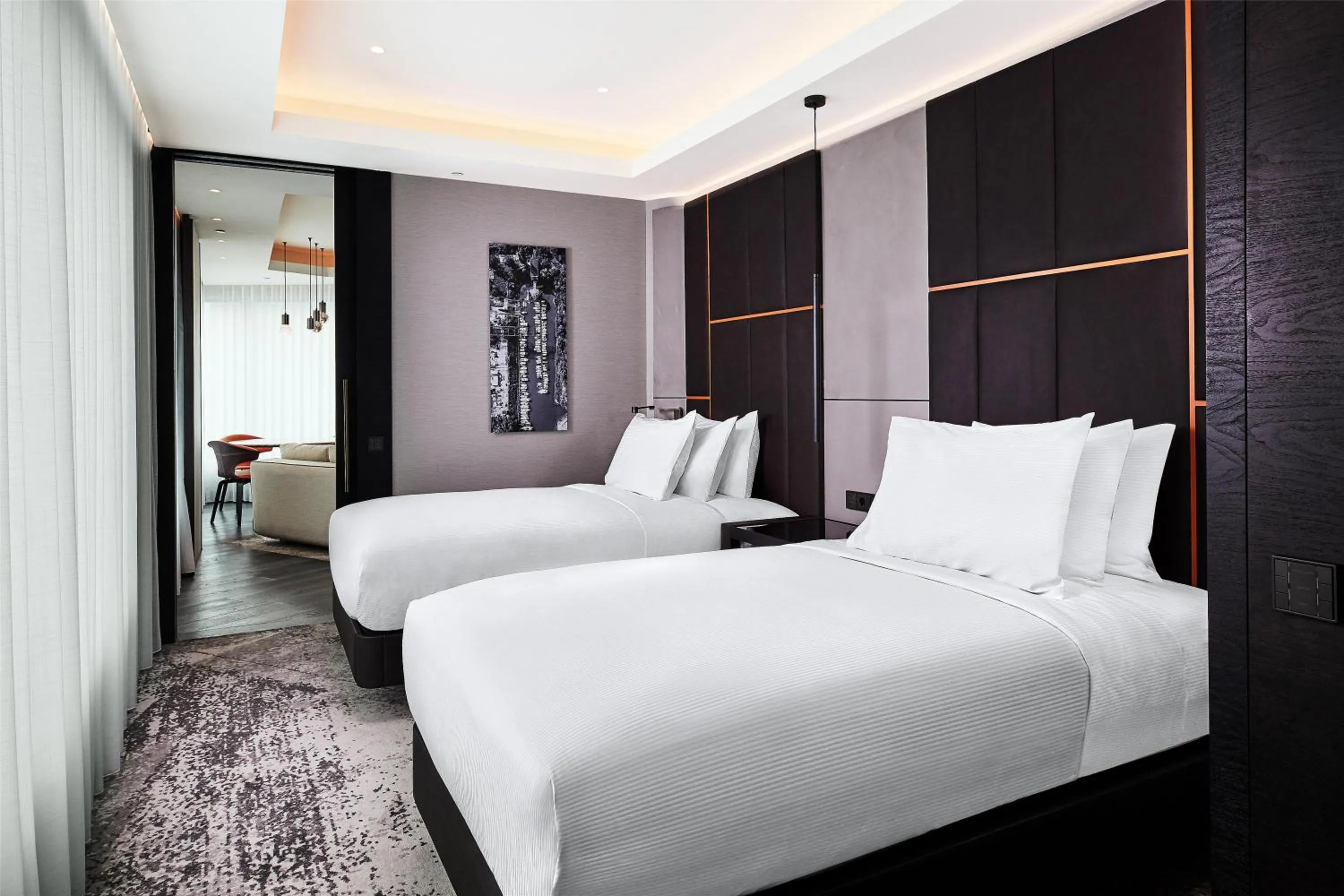 Living room, Bed in Hilton Belgrade