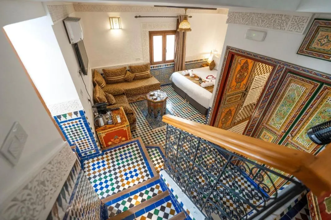 Seating area, Bed in Dar D'or Fes