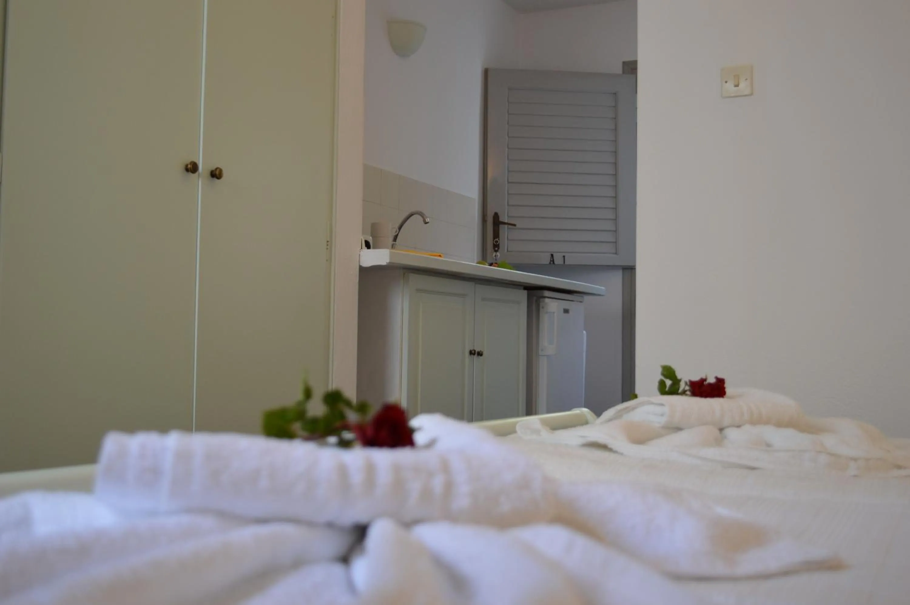 Kitchen or kitchenette, Bed in Aegean Village