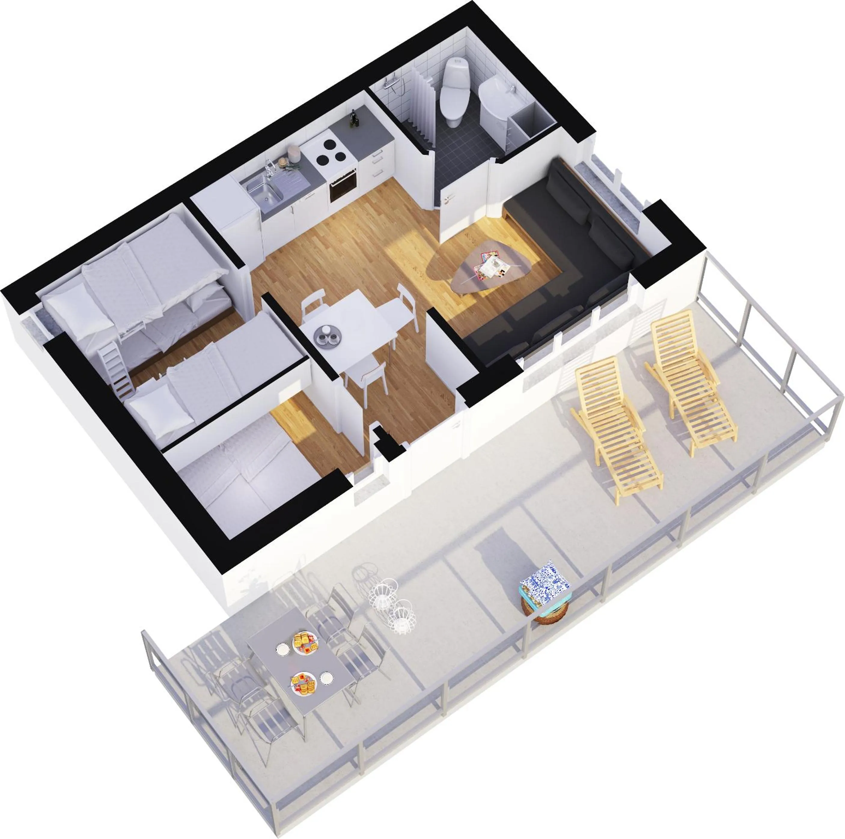 Photo of the whole room in Lagunen Cottages and Hostel