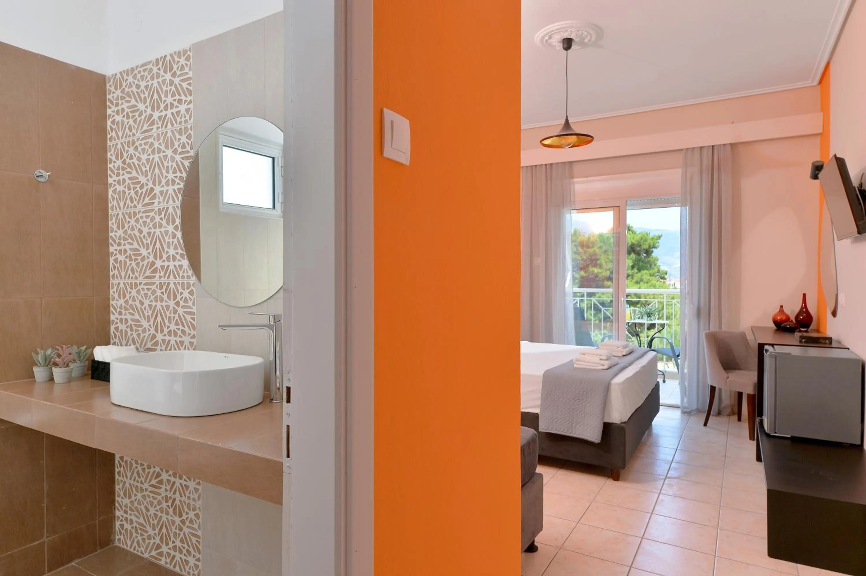 Bed in Hotel Kalloni