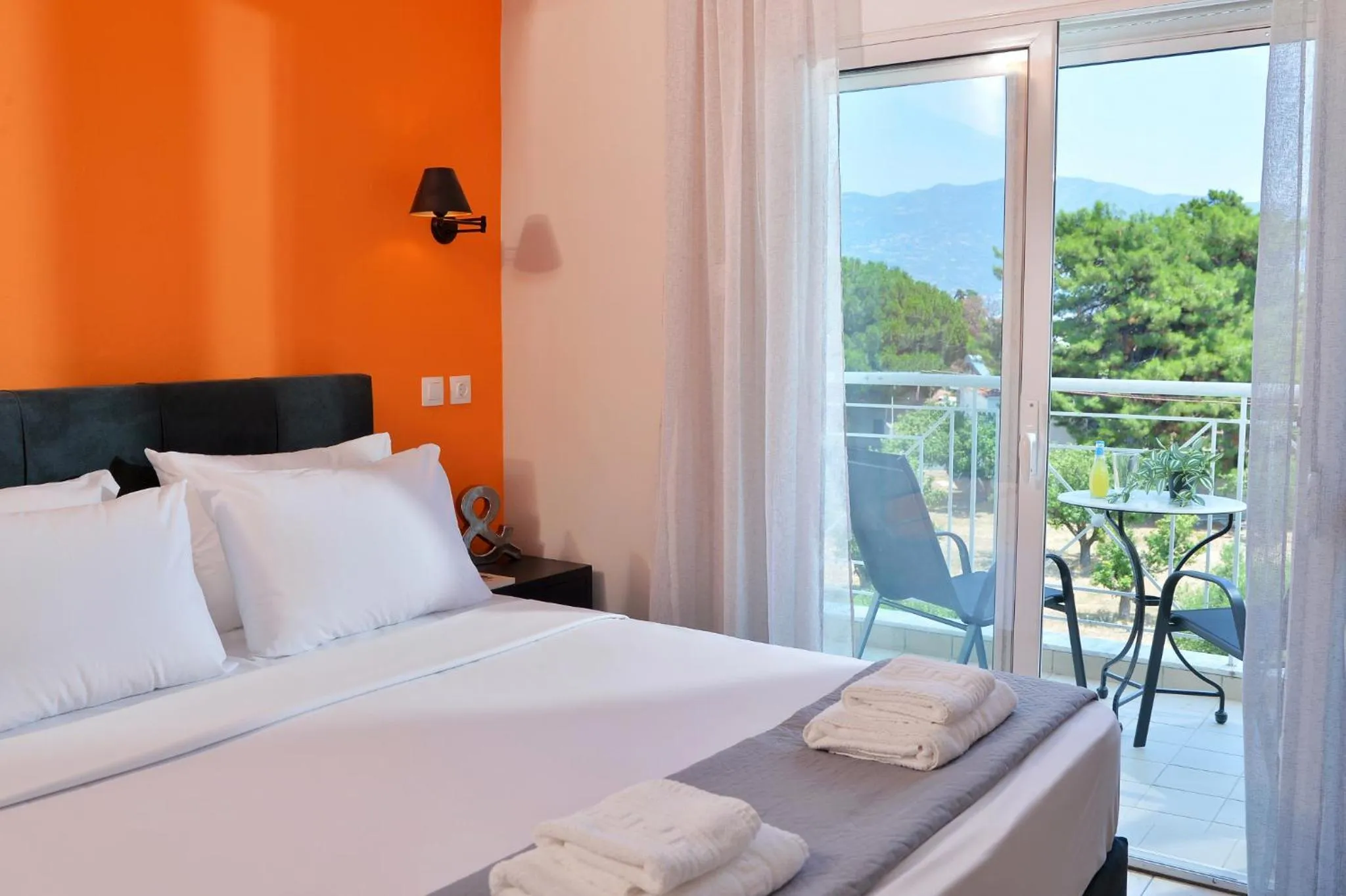 Bed in Hotel Kalloni