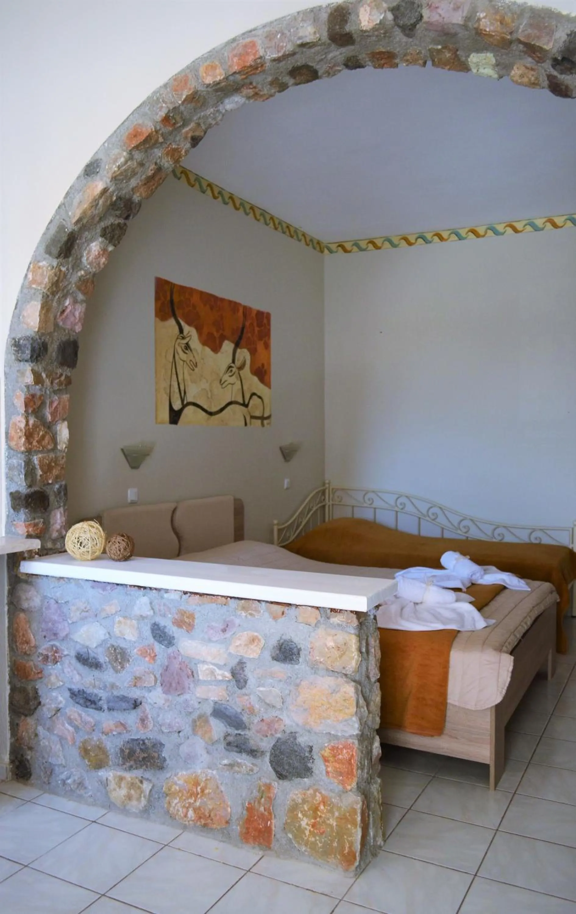 Bed in Kafouros Hotel