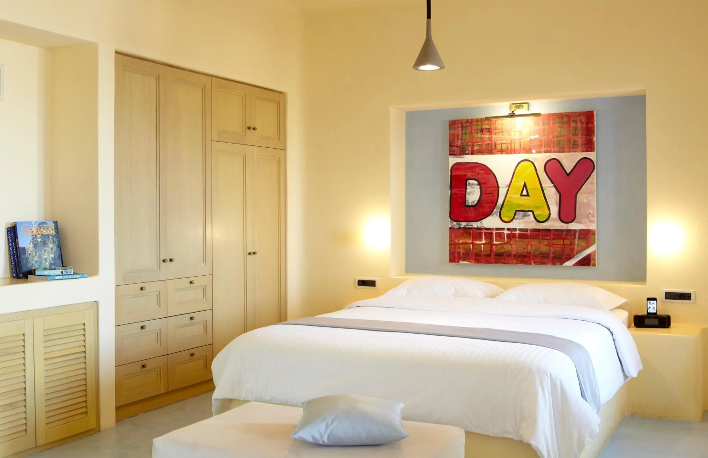 Decorative detail, Bed in Voreina Gallery Suites