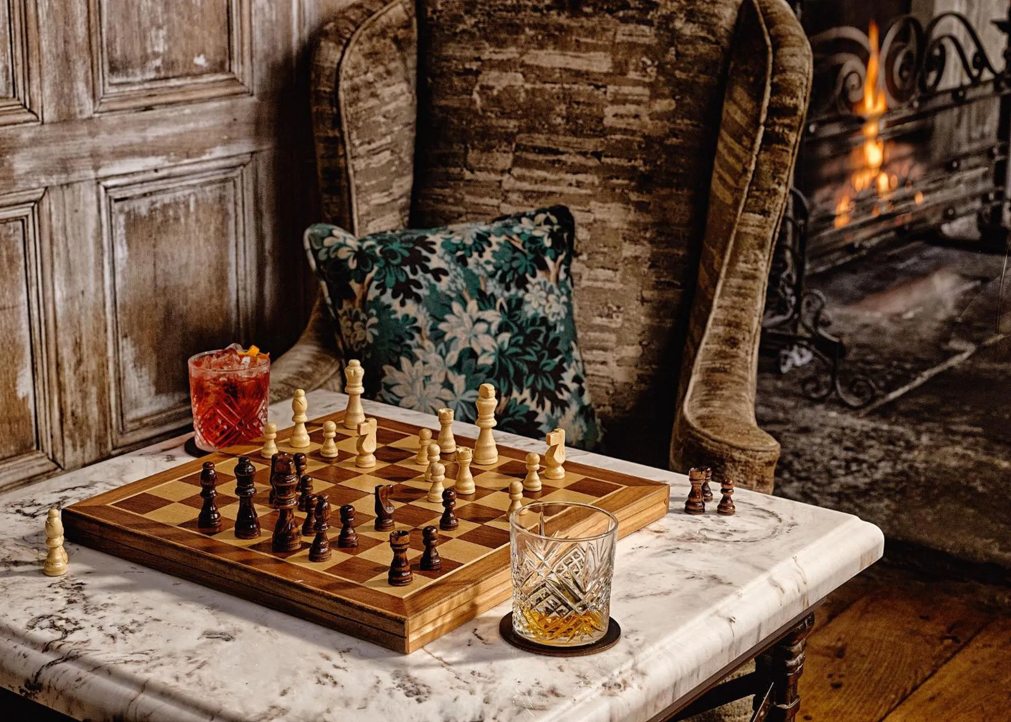 Drinks in Fawsley Hall Hotel