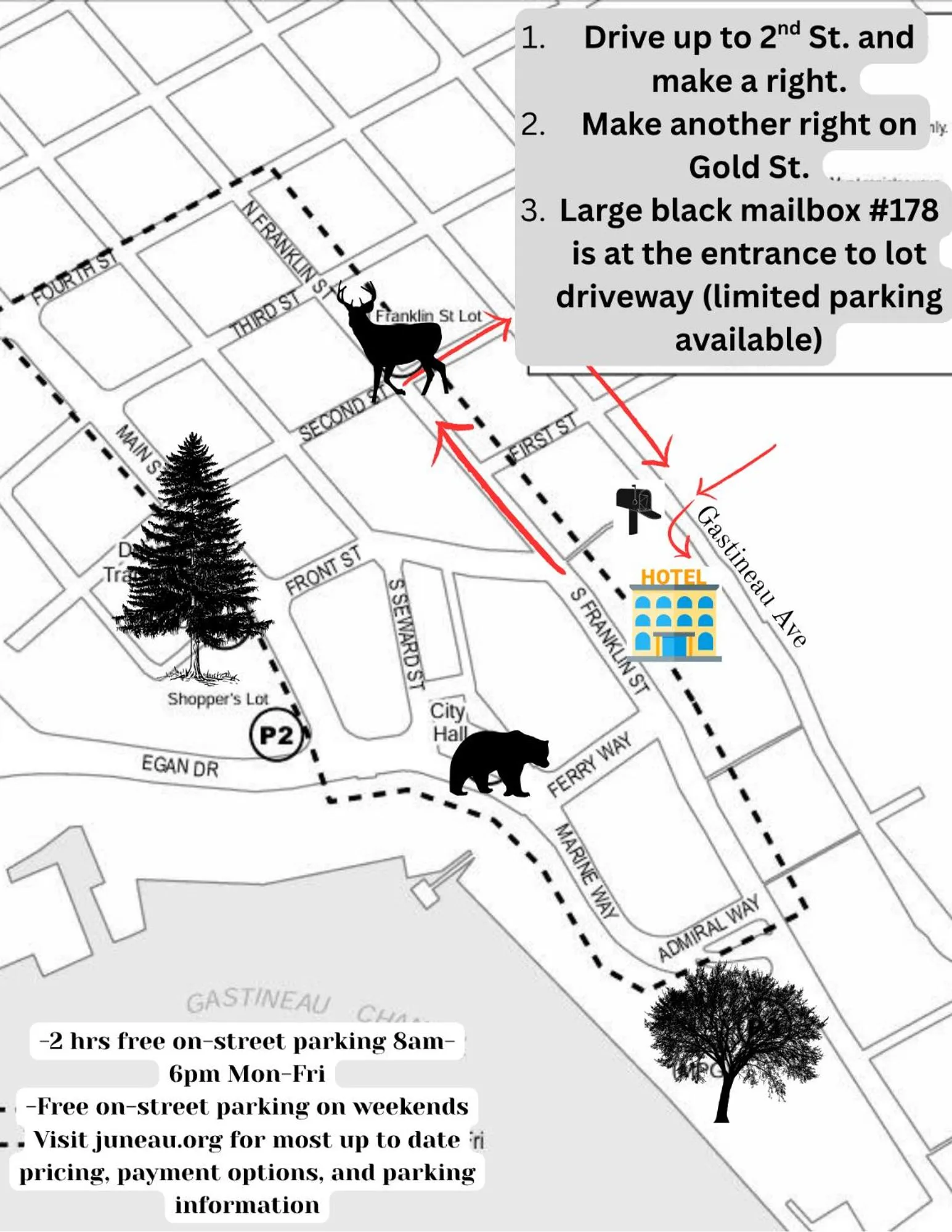 Parking in Alaskan Hotel and Bar