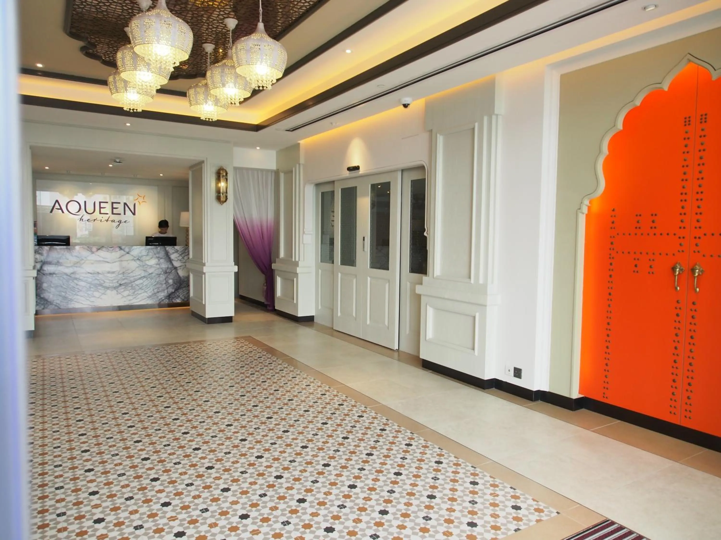 Lobby or reception in Aqueen Heritage Hotel Little India