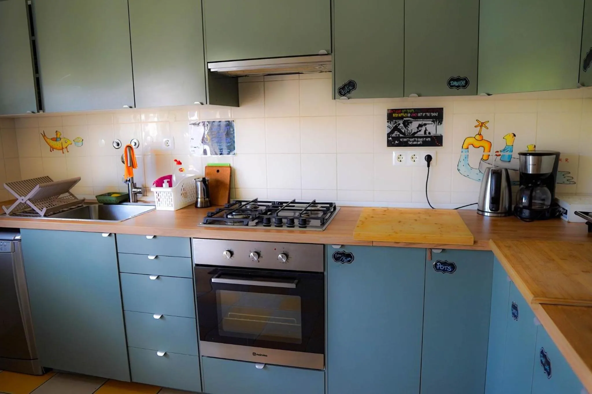 Communal kitchen in Captain's Log House
