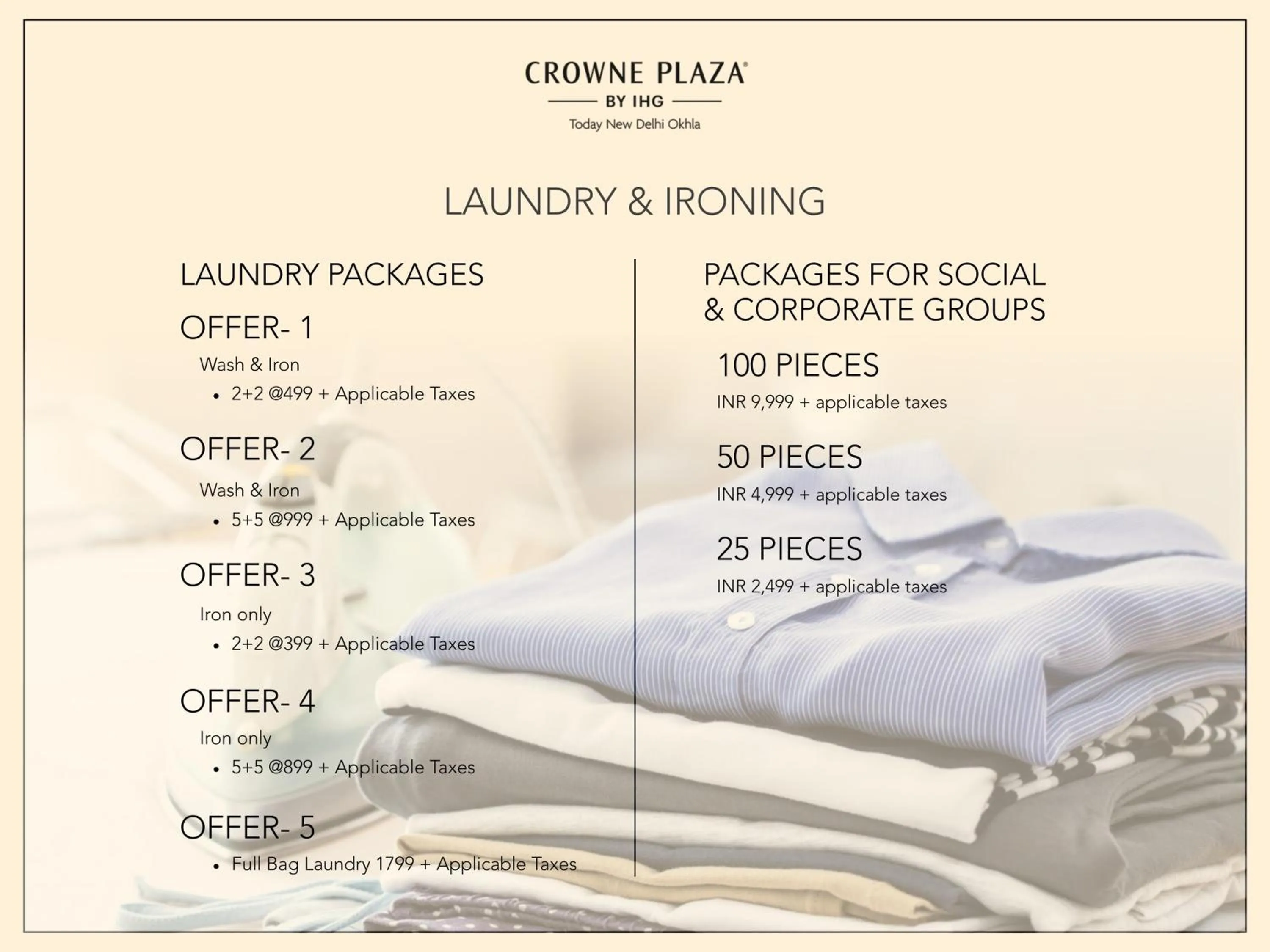 laundry in Crowne Plaza New Delhi Okhla by IHG