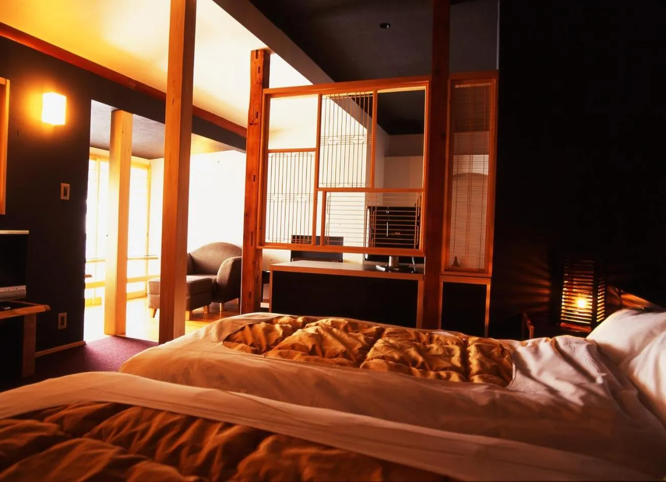 Photo of the whole room, Bed in AKARI et KAORI formerly Taizanso