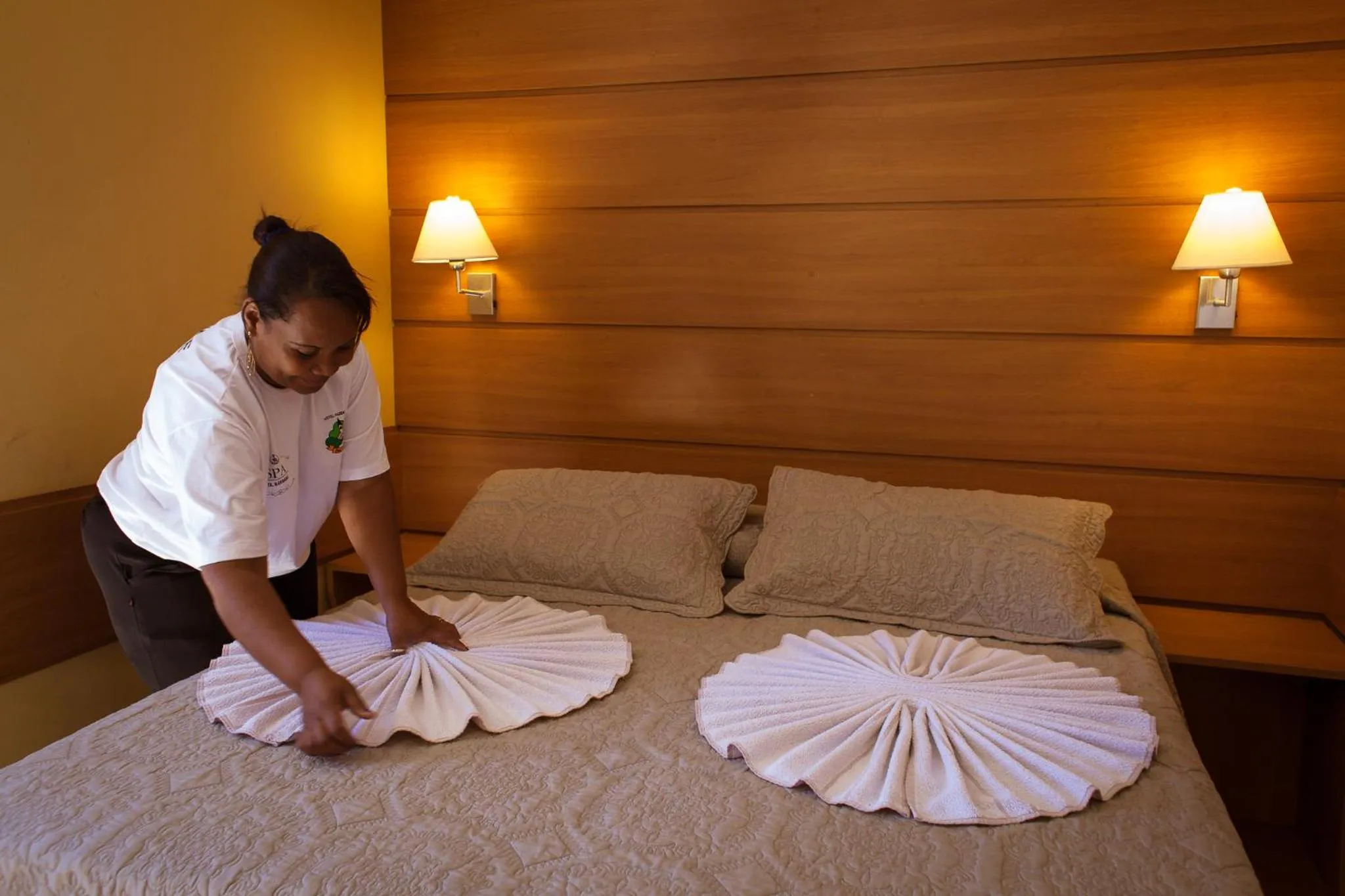 Bed in Hotel Fazenda Santa Barbara