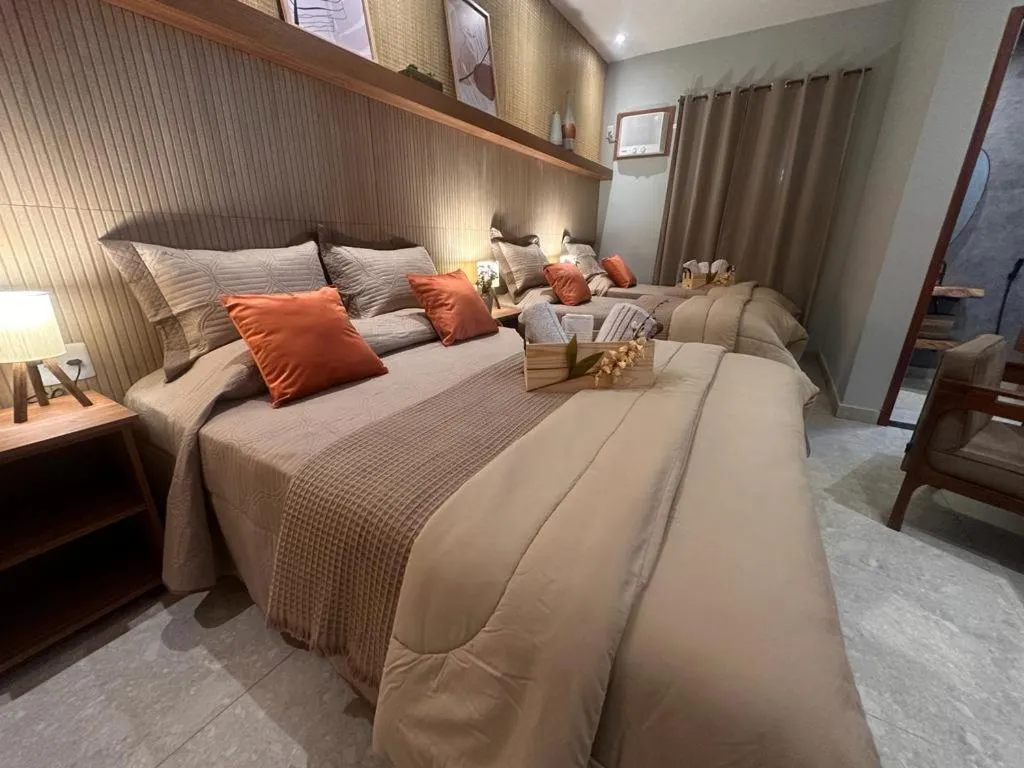 Bed in Hotel Fazenda Santa Barbara