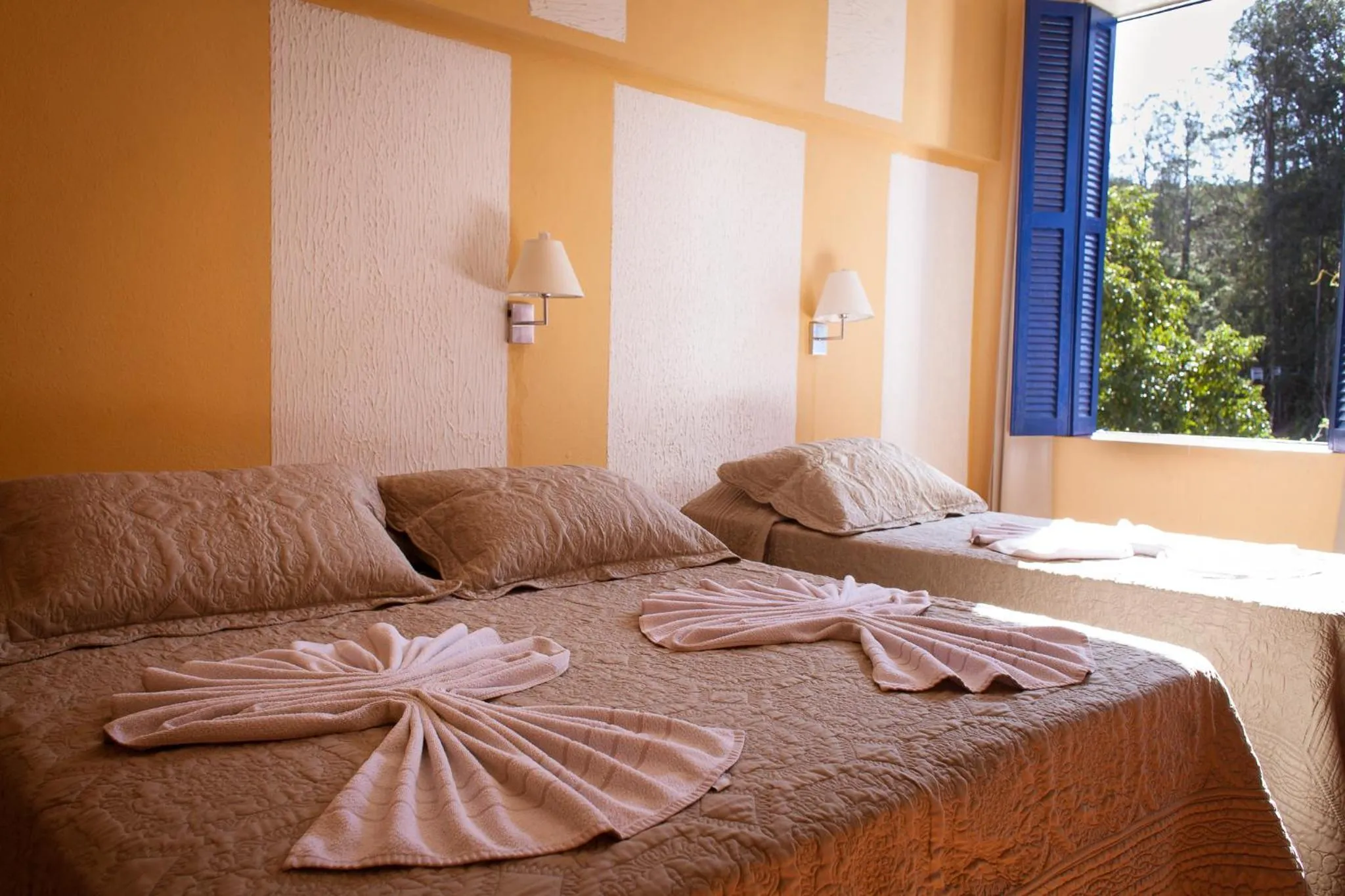 Bed in Hotel Fazenda Santa Barbara