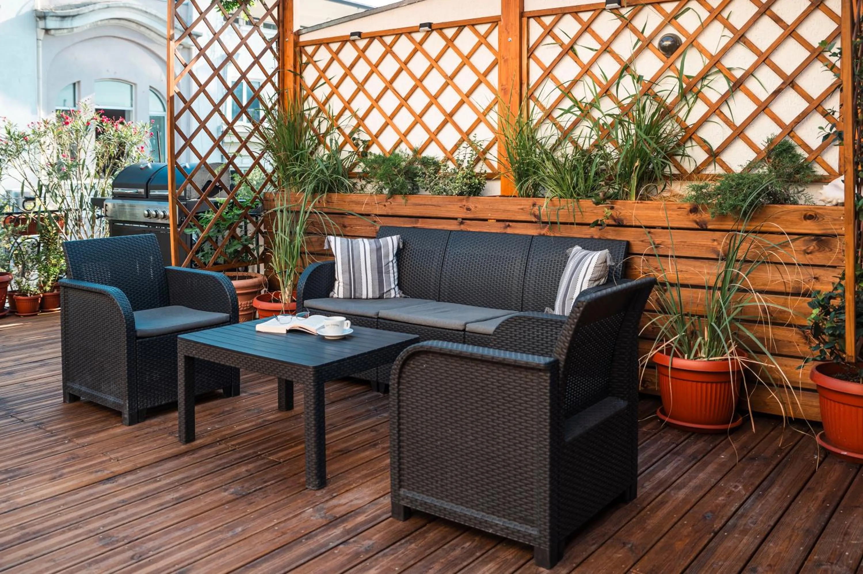 Balcony/Terrace in Three Dolphins Hotel with a Rooftop terracе