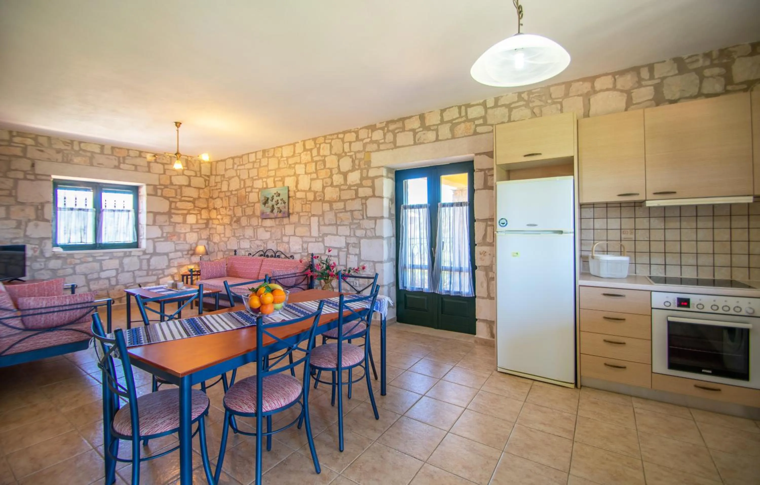 Kitchen or kitchenette in Ammos Zante Villas