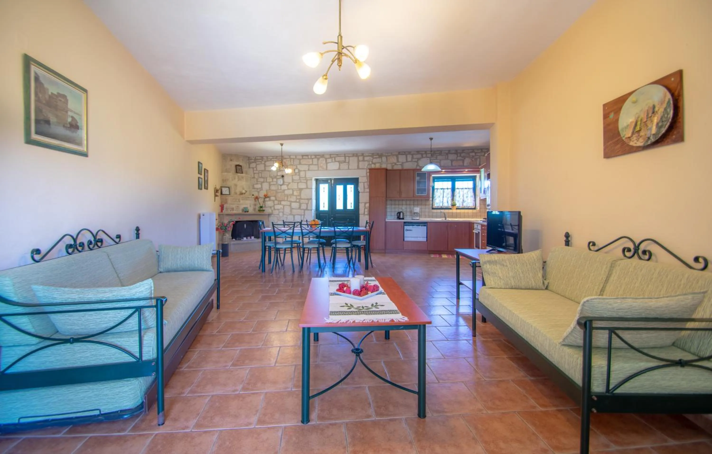 Living room in Ammos Zante Villas