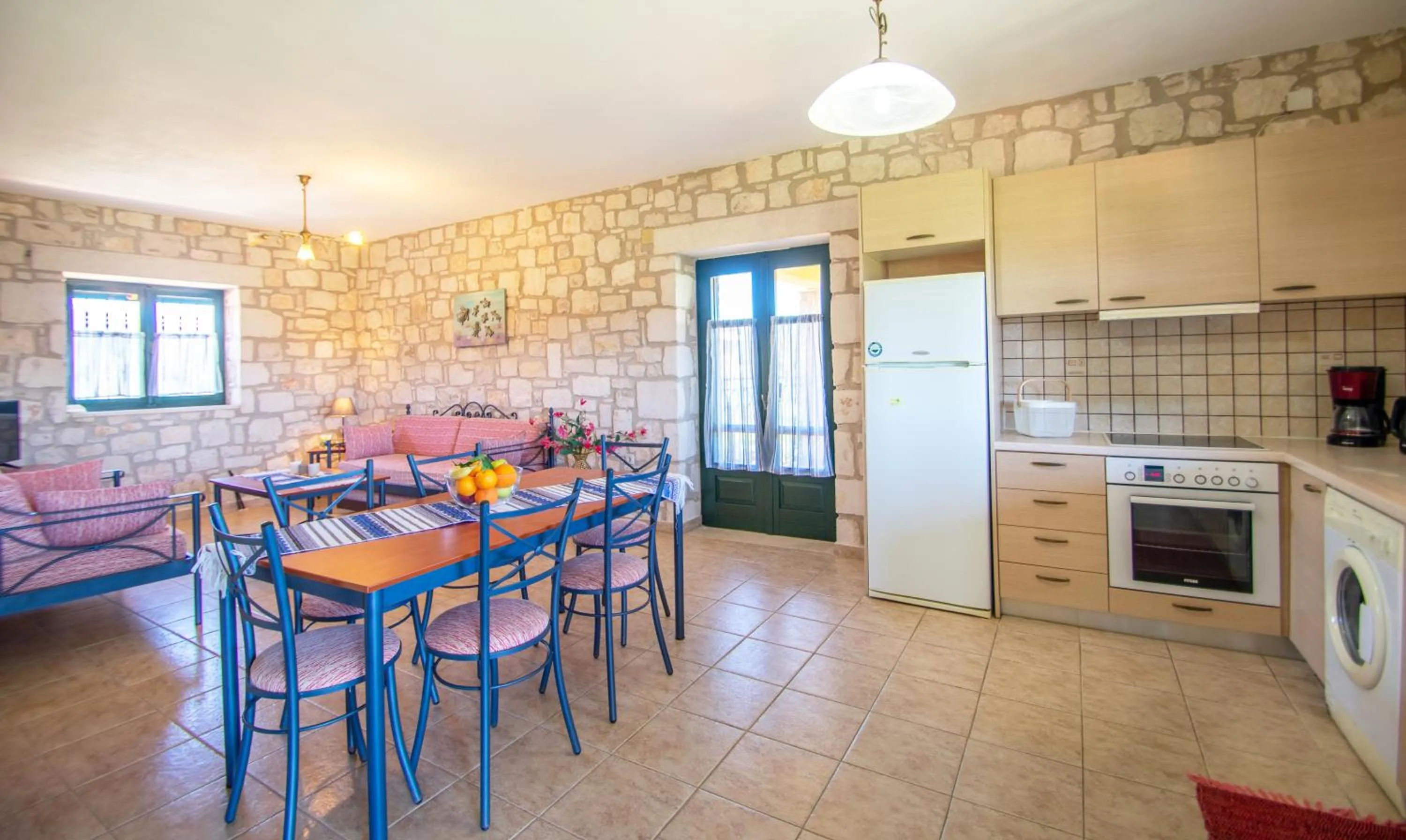 Kitchen or kitchenette in Ammos Zante Villas