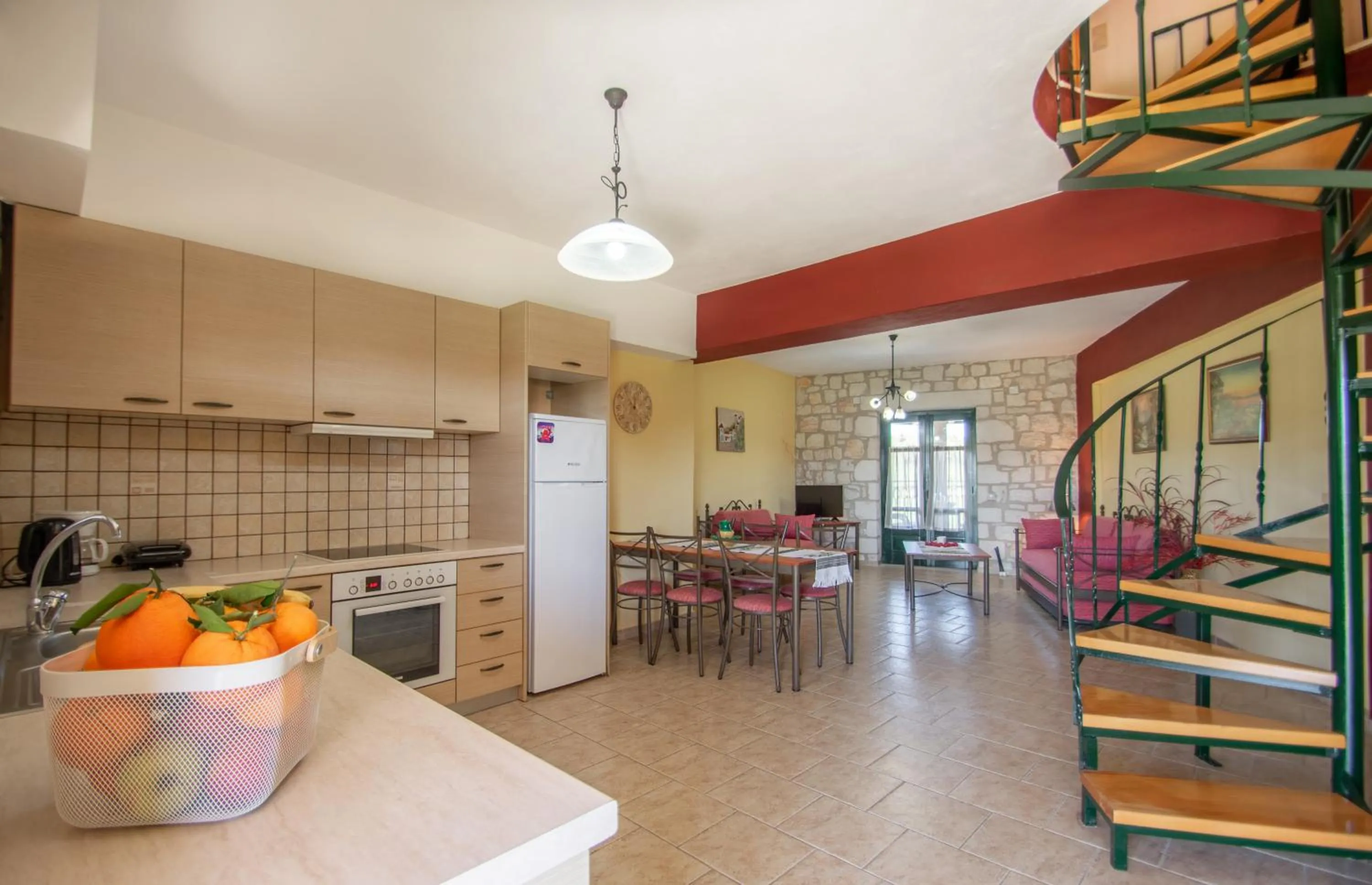 Kitchen or kitchenette in Ammos Zante Villas