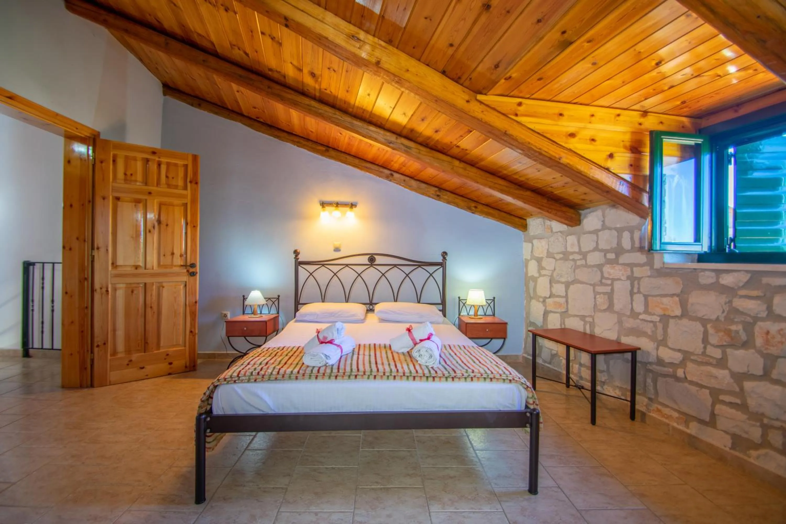 Bed in Ammos Zante Villas