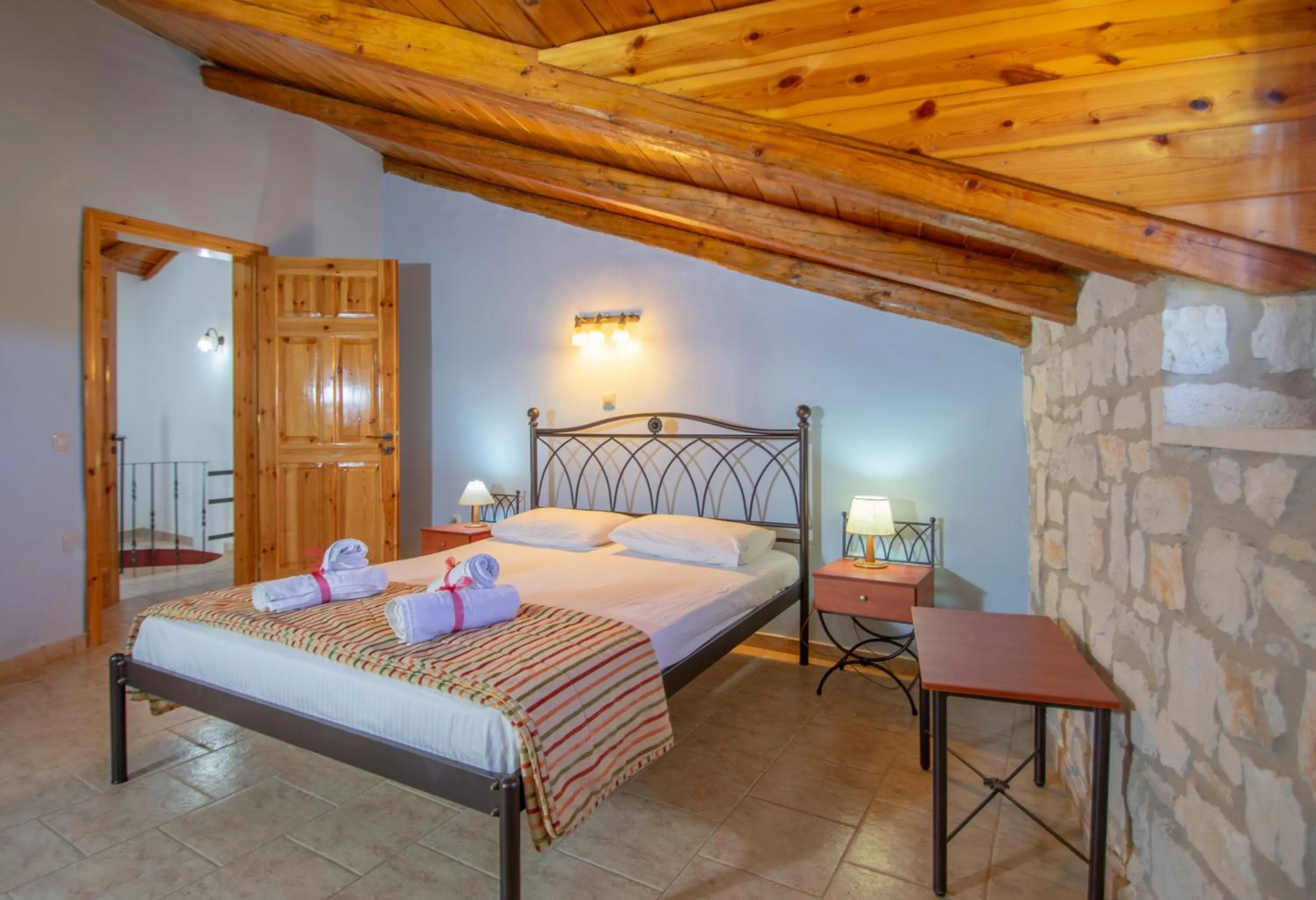 Bed in Ammos Zante Villas