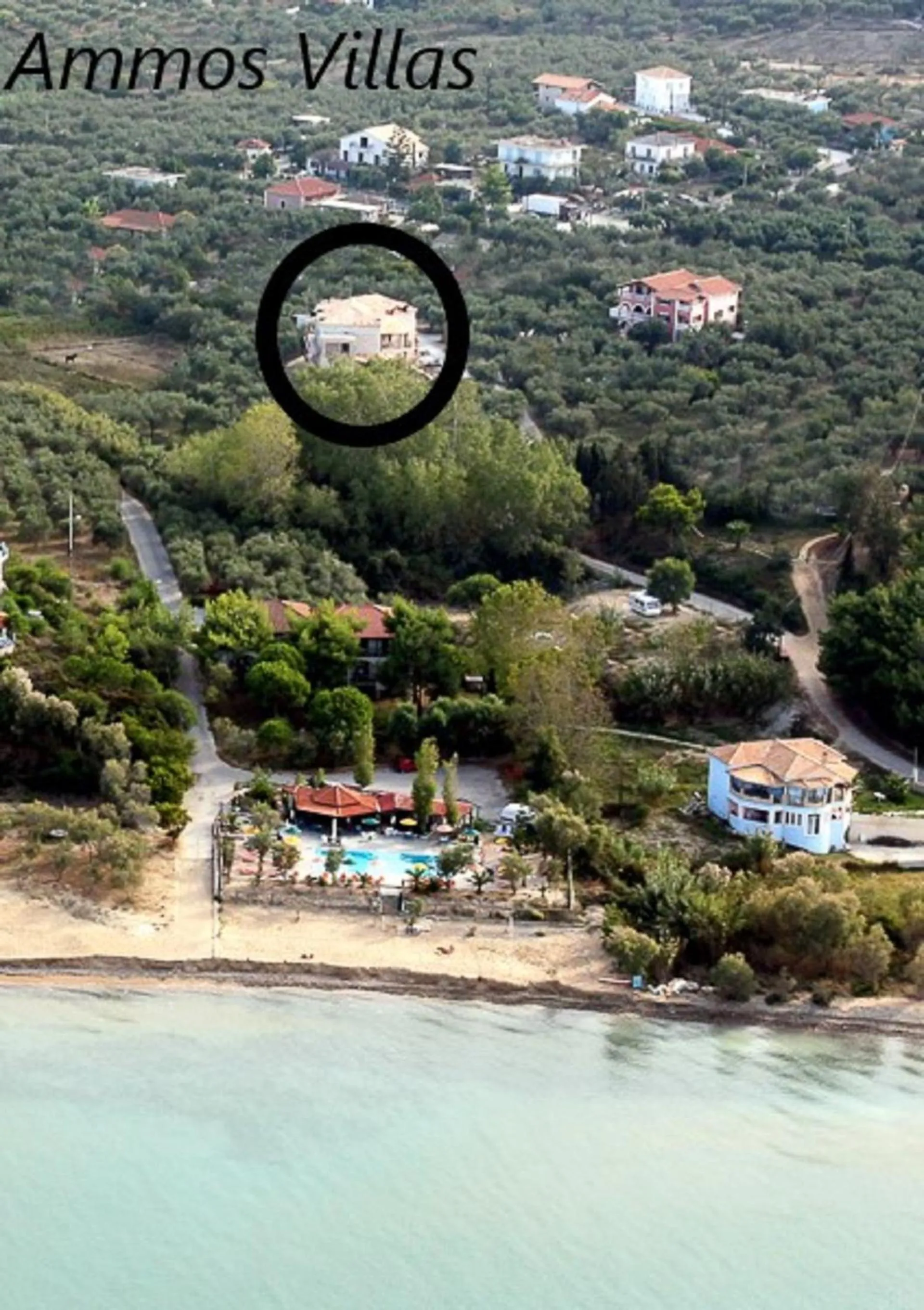 Bird's eye view in Ammos Zante Villas