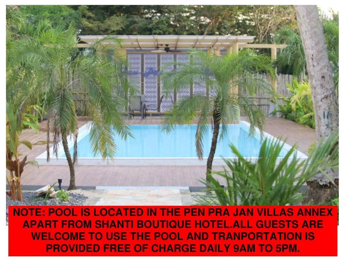 Swimming pool in Shanti Boutique Hotel