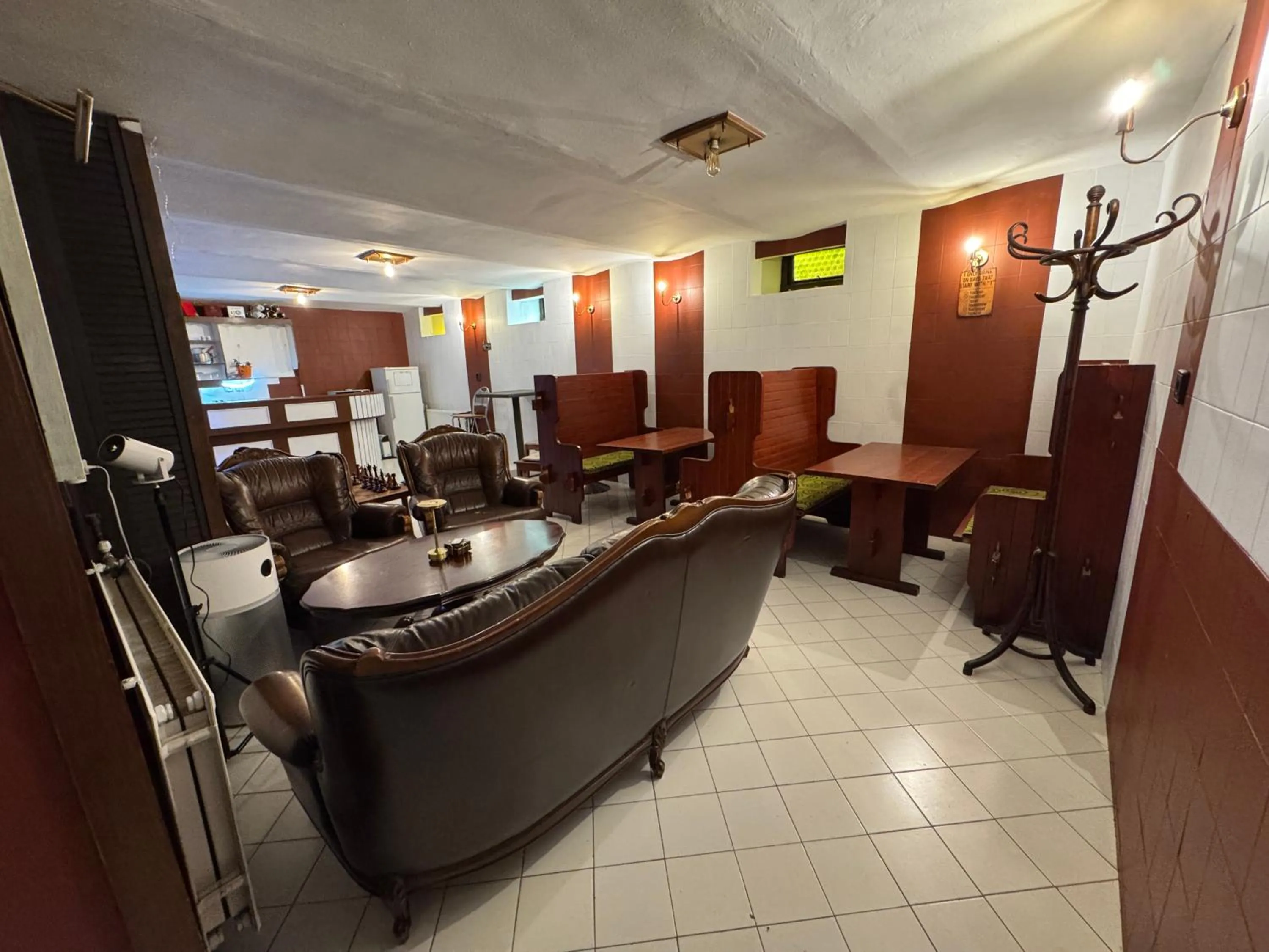 Seating area in Palota Hostel