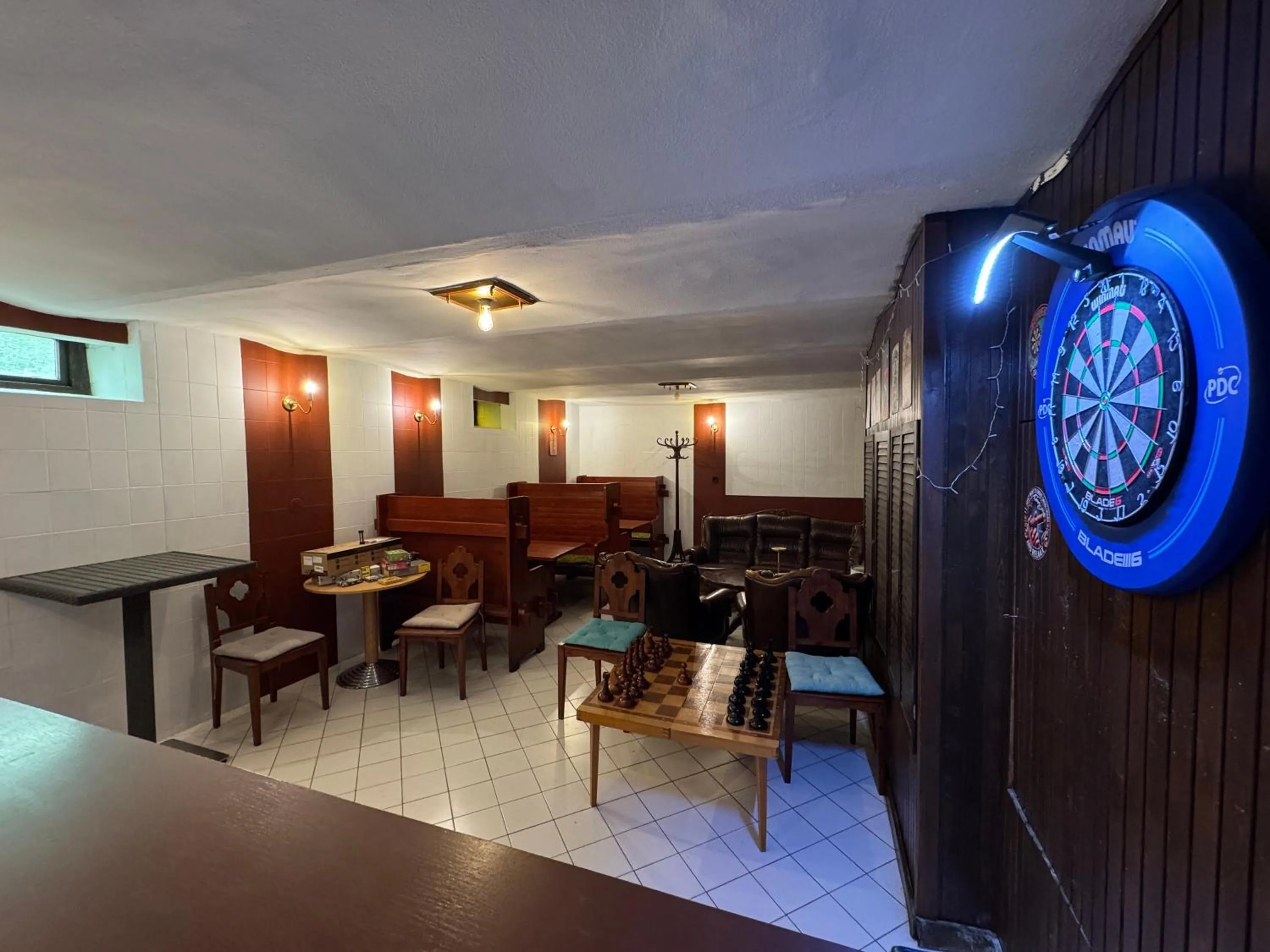 Seating area in Palota Hostel