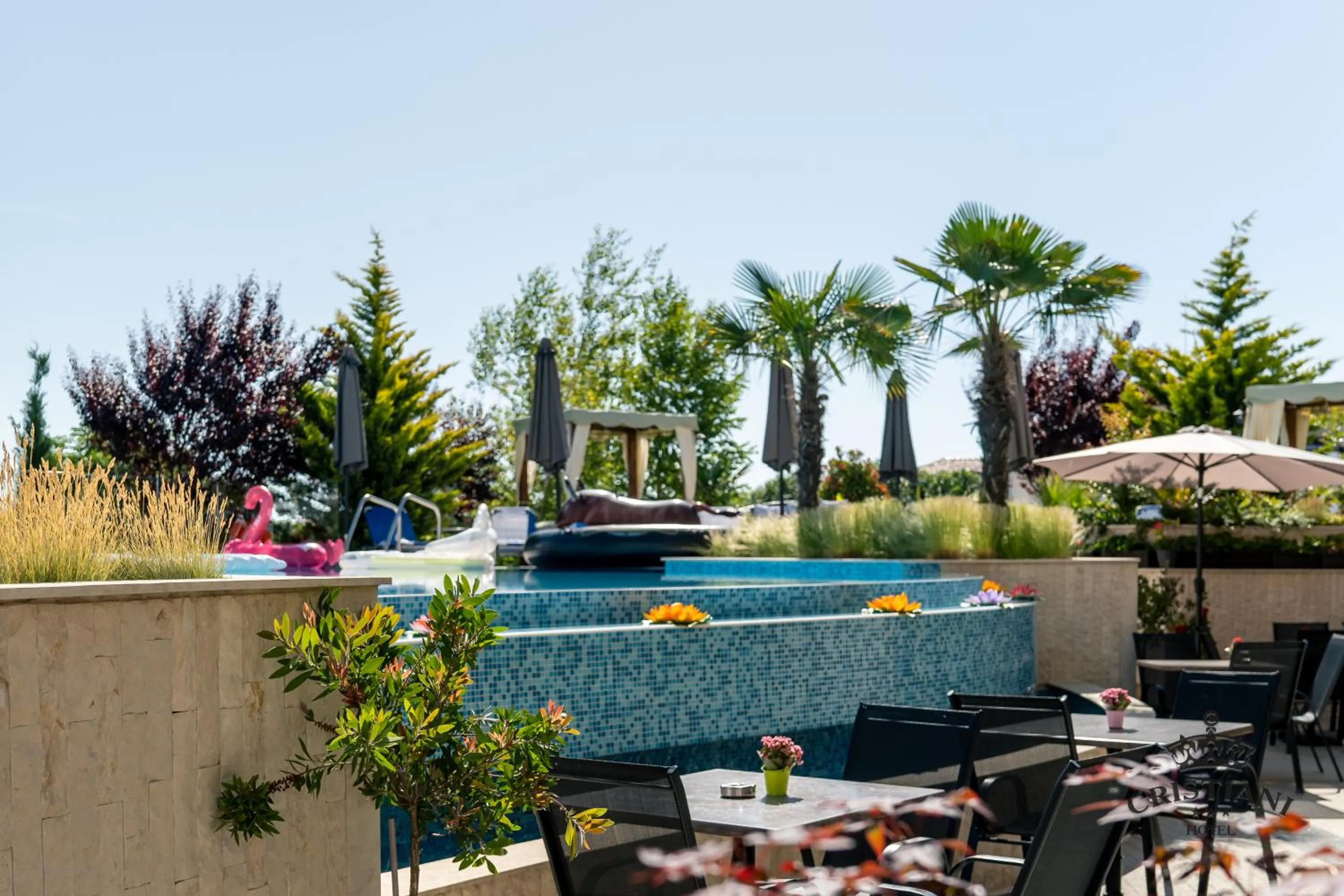 Pool view in Cristiani Hotel Sozopol