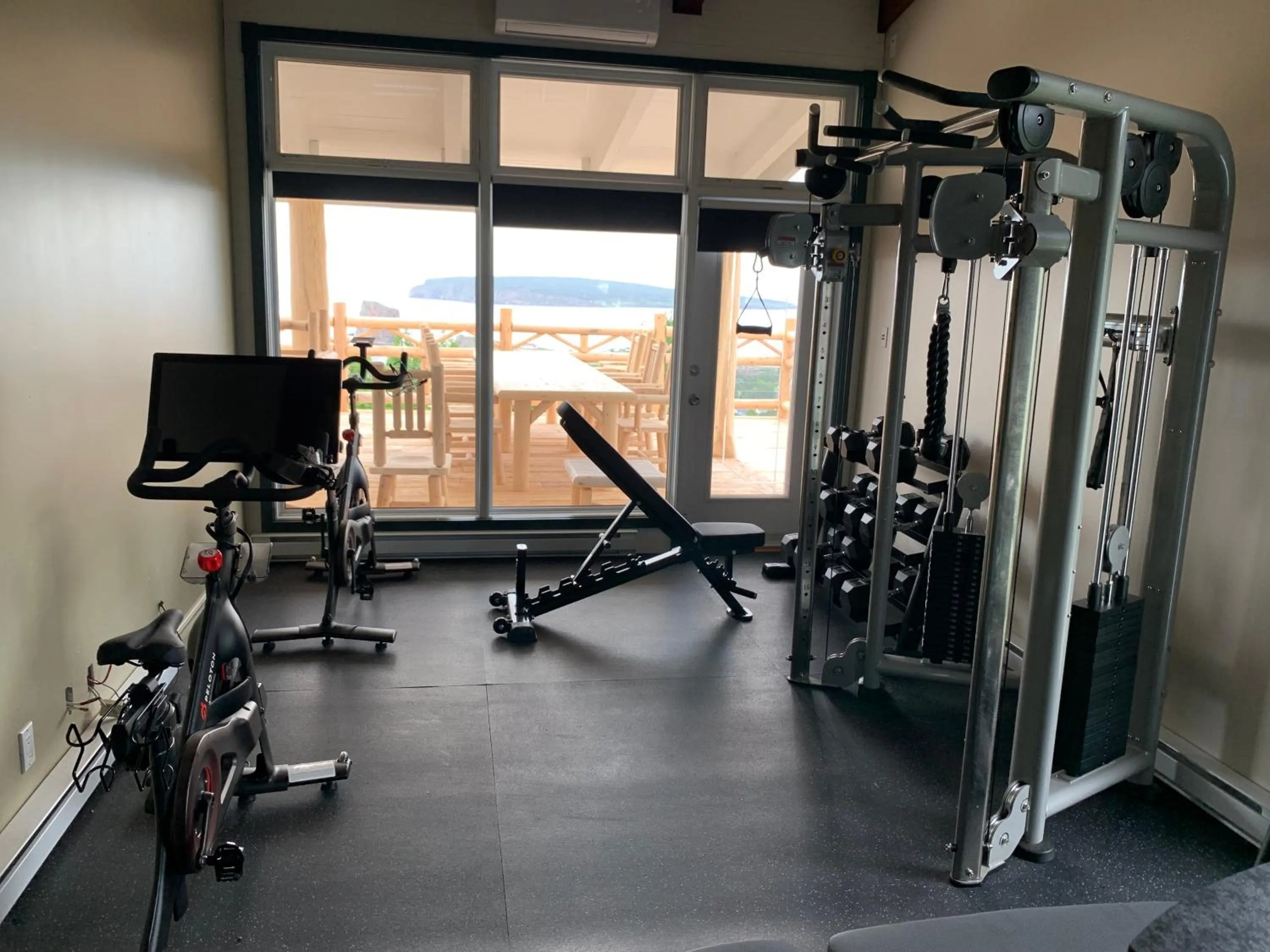 Fitness centre/facilities in Au Pic de l'Aurore Motel-Chalets