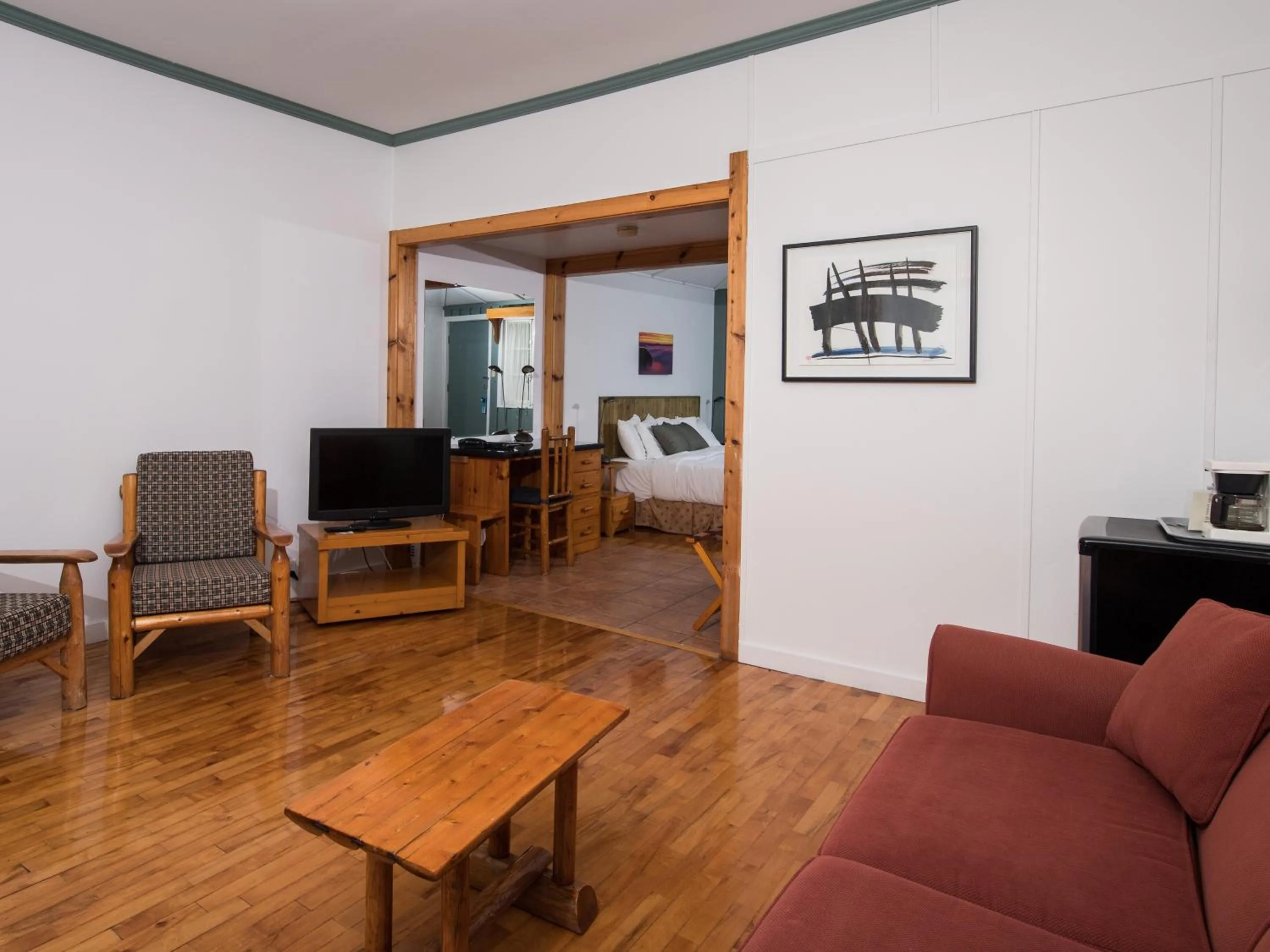 Living room in Au Pic de l'Aurore Motel-Chalets