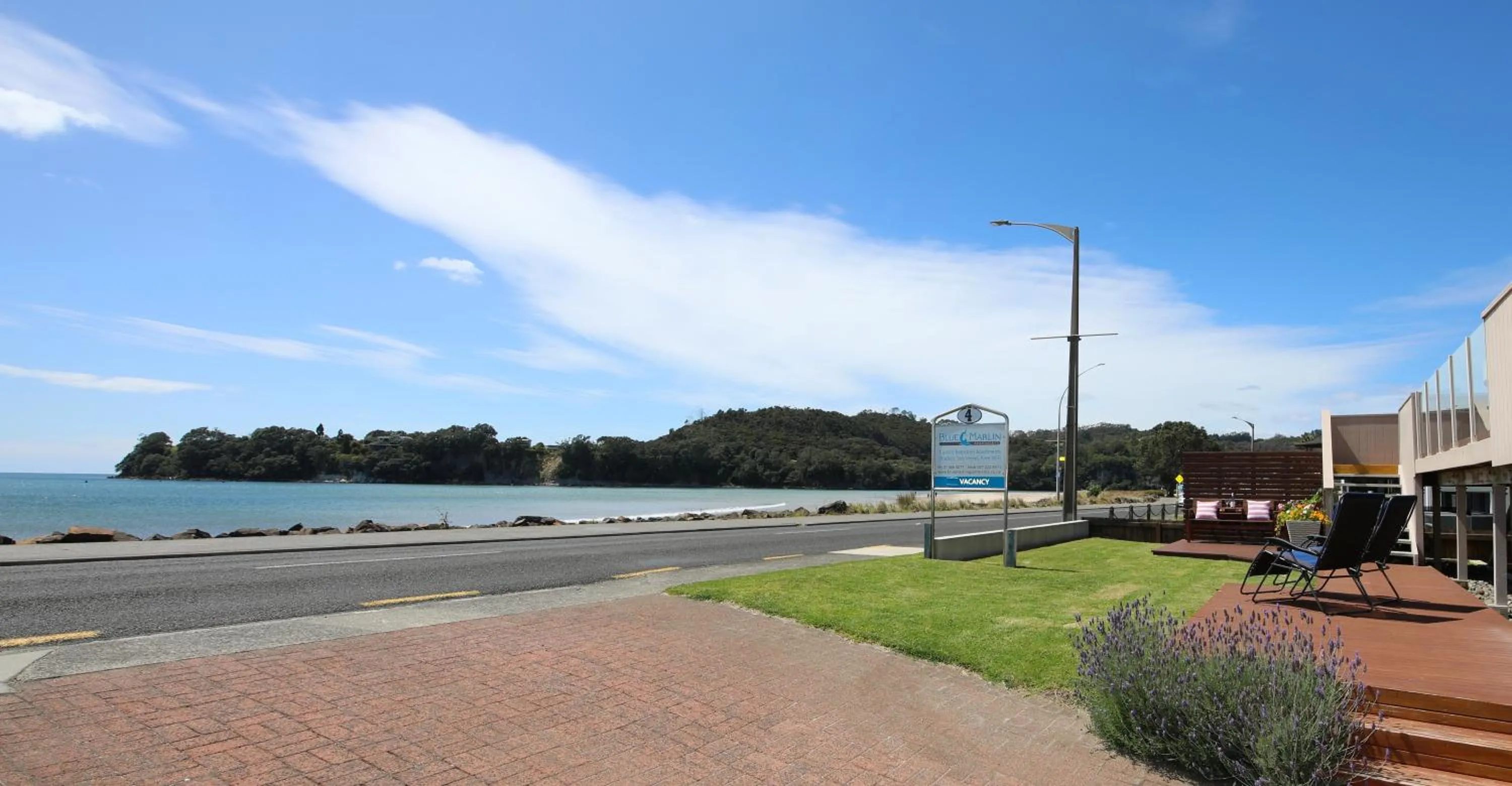Seating area in Blue Marlin Apartments