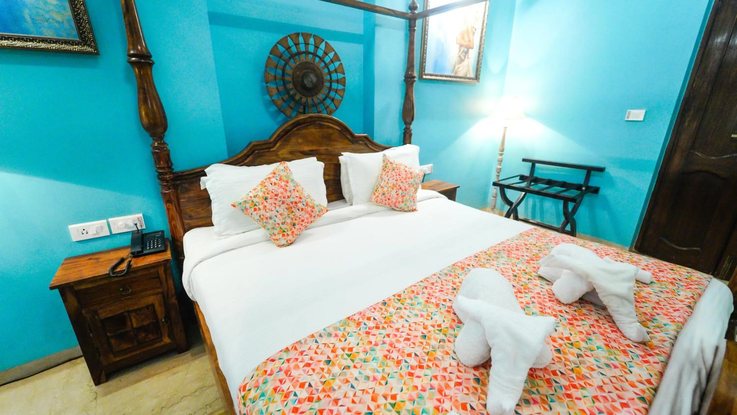 Bed in Surya Kiran Heritage Hotel