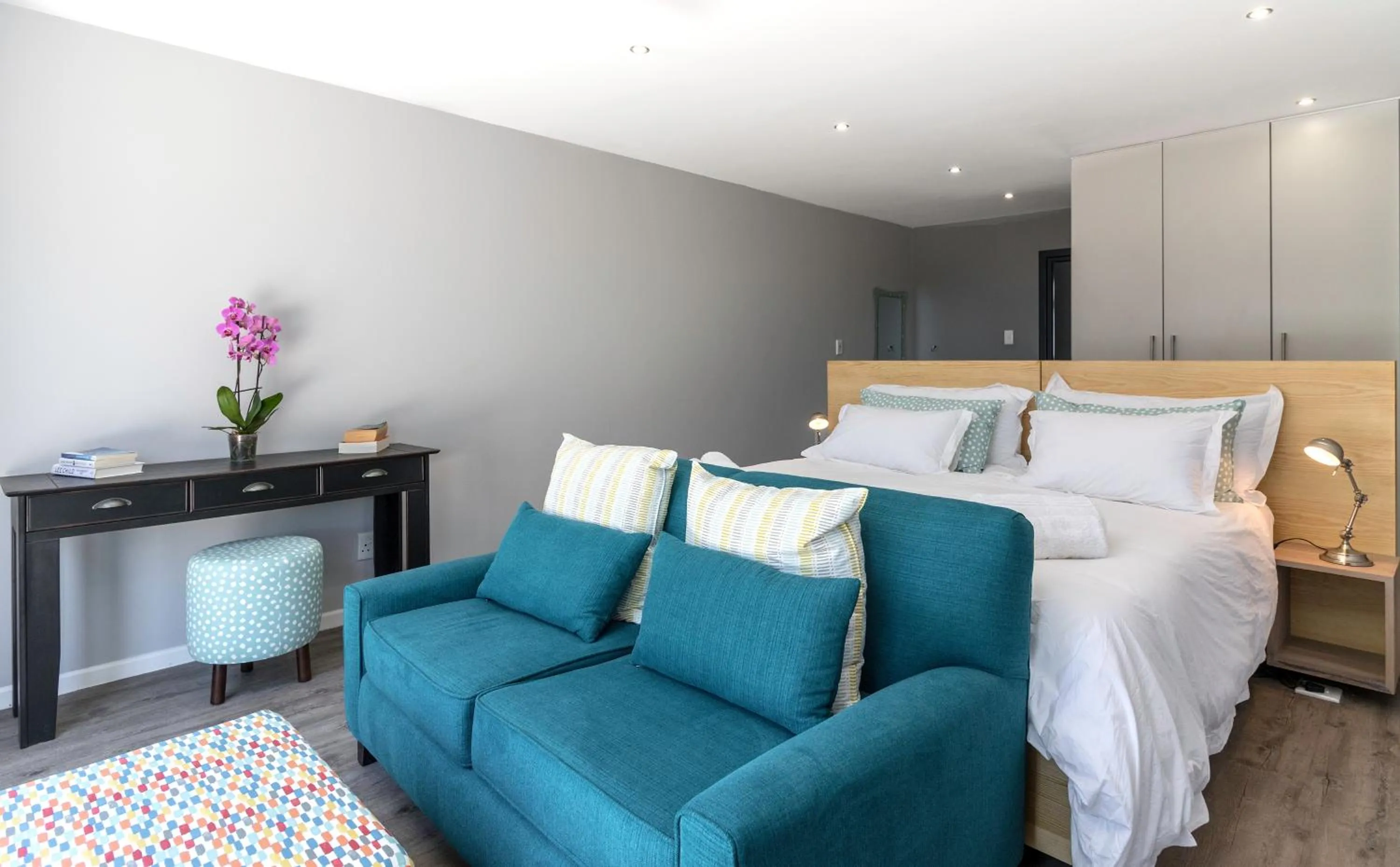 Bed in Sky Blue Guest House