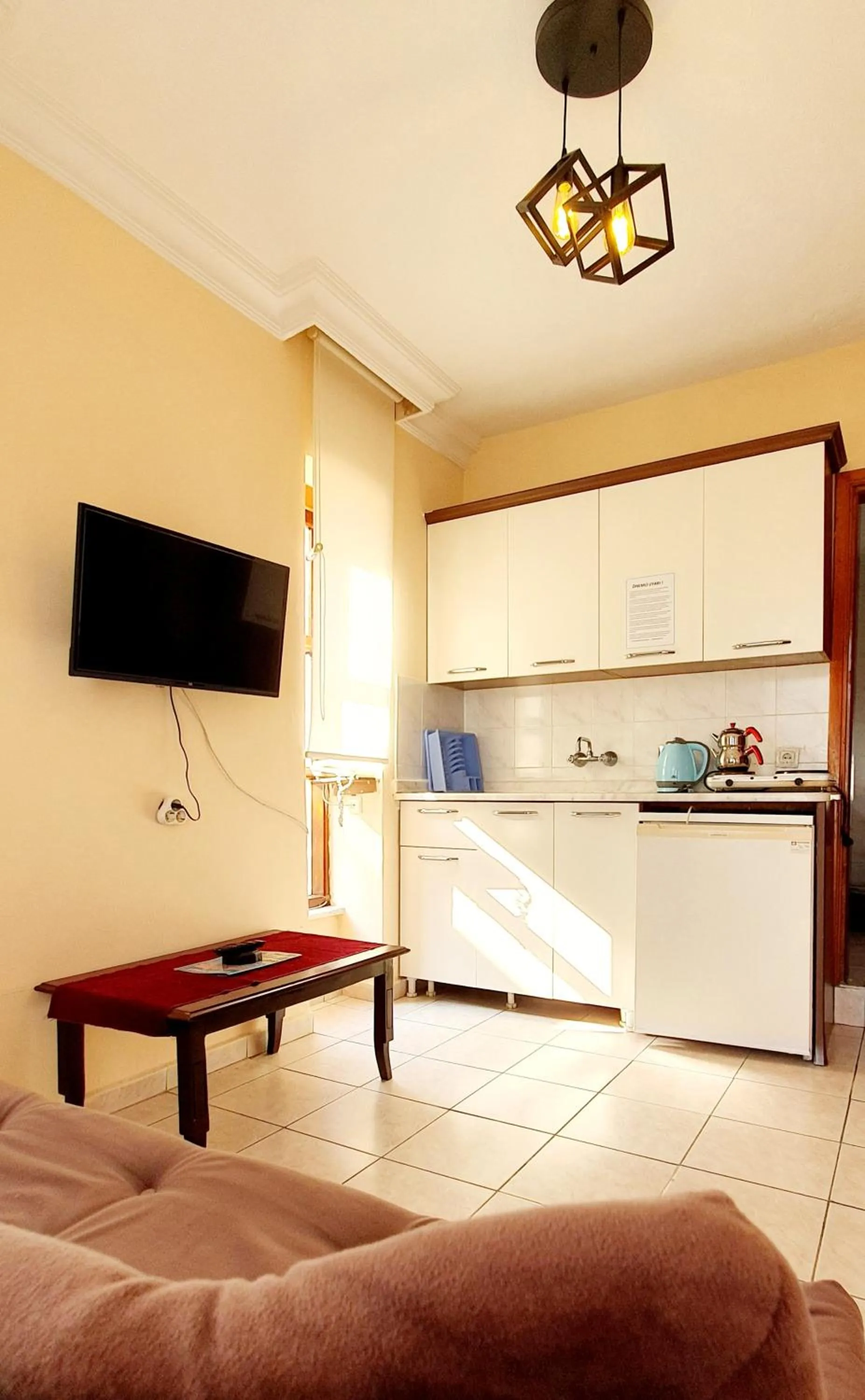 Kitchen or kitchenette, Bed in Palmen Apart Hotel