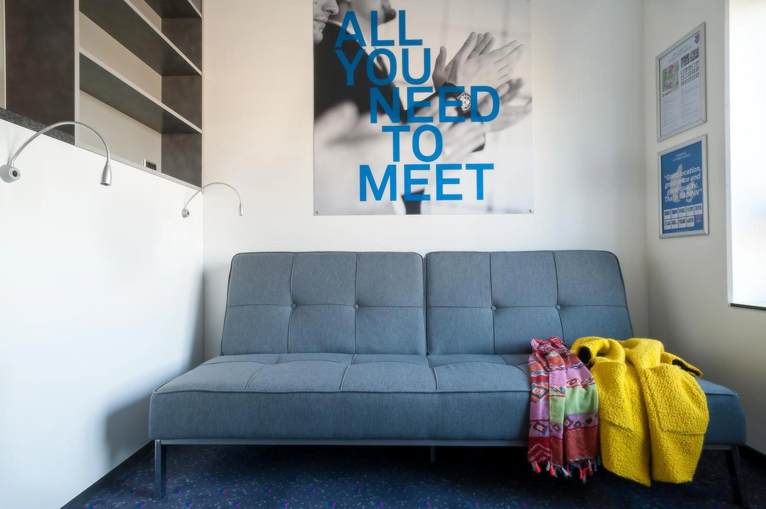 Seating area in Cabinn Apartments