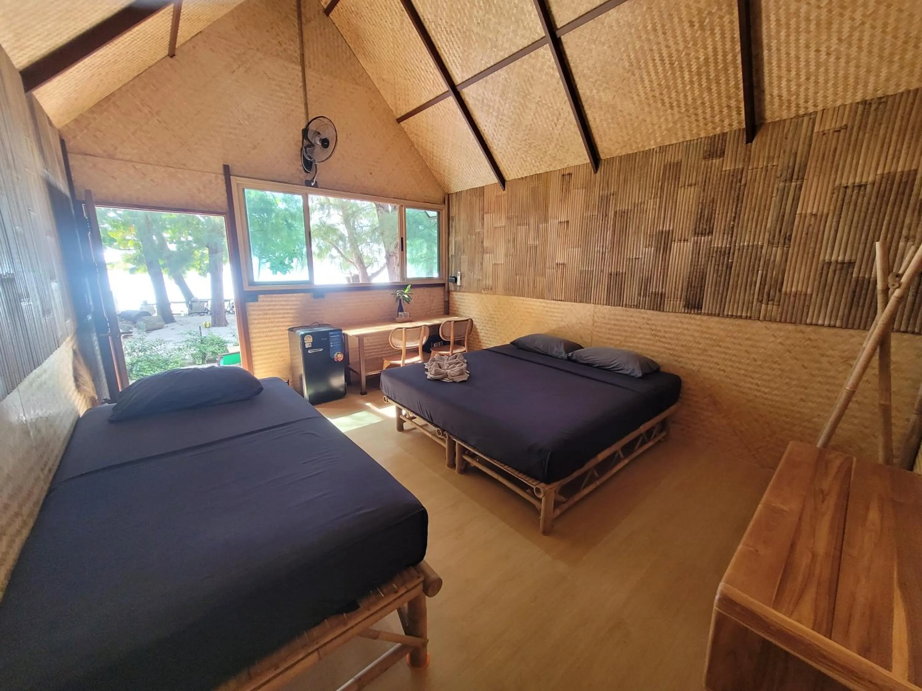 View (from property/room), Bed in Green View Beach Resort