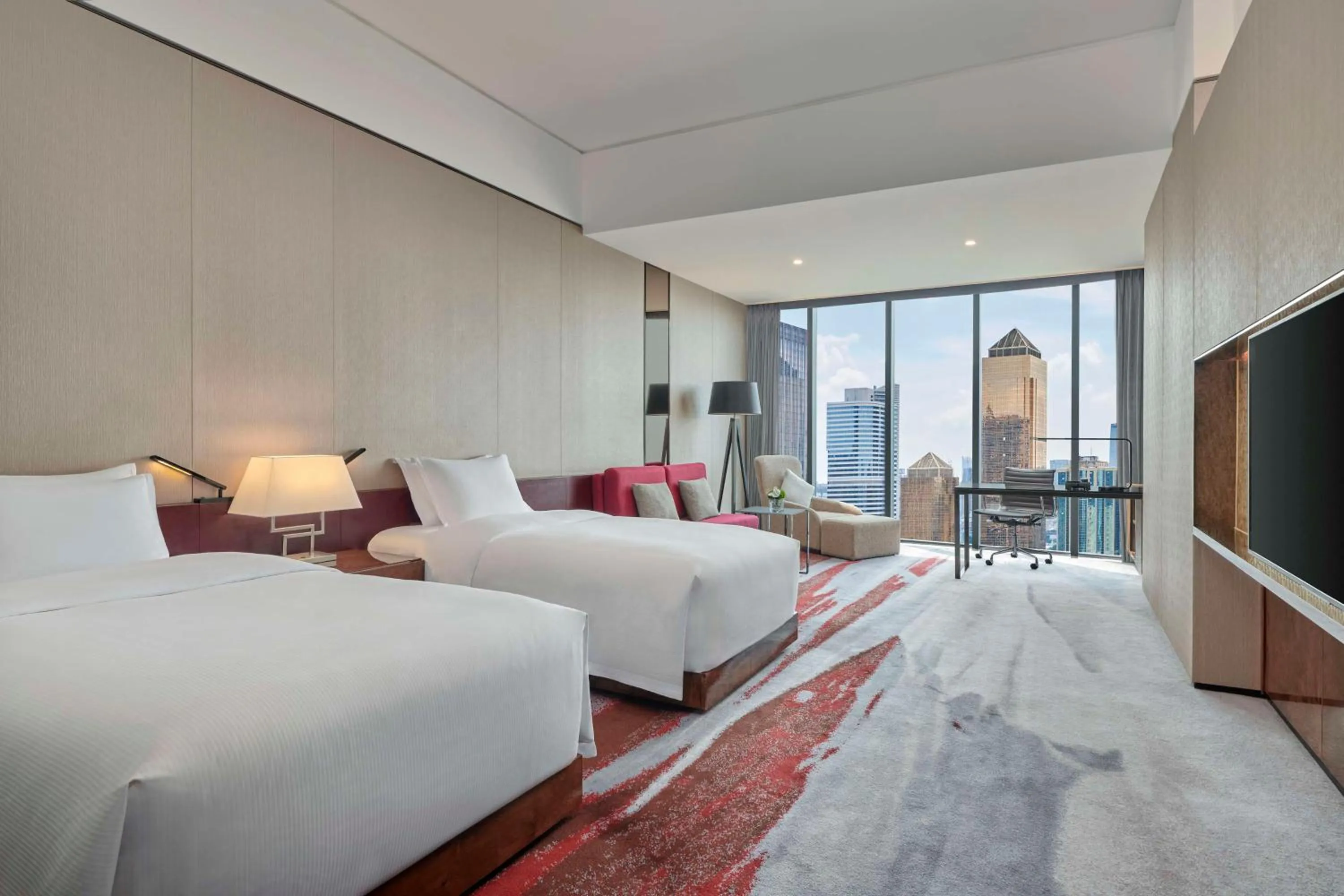 Living room, Bed in Hilton Guangzhou Tianhe