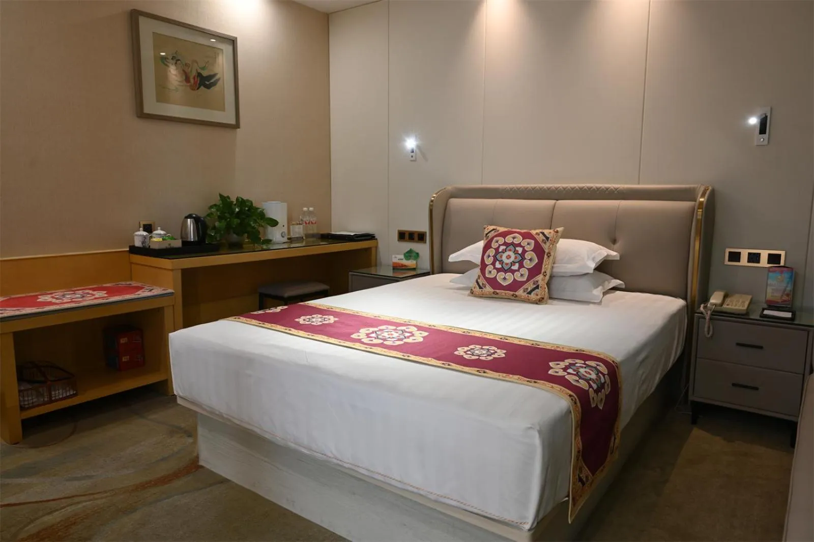 Bed in Dunhuang Hotel