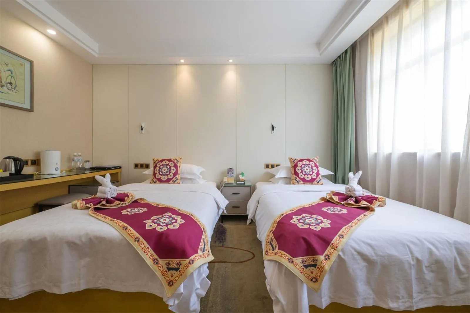 Bed in Dunhuang Hotel