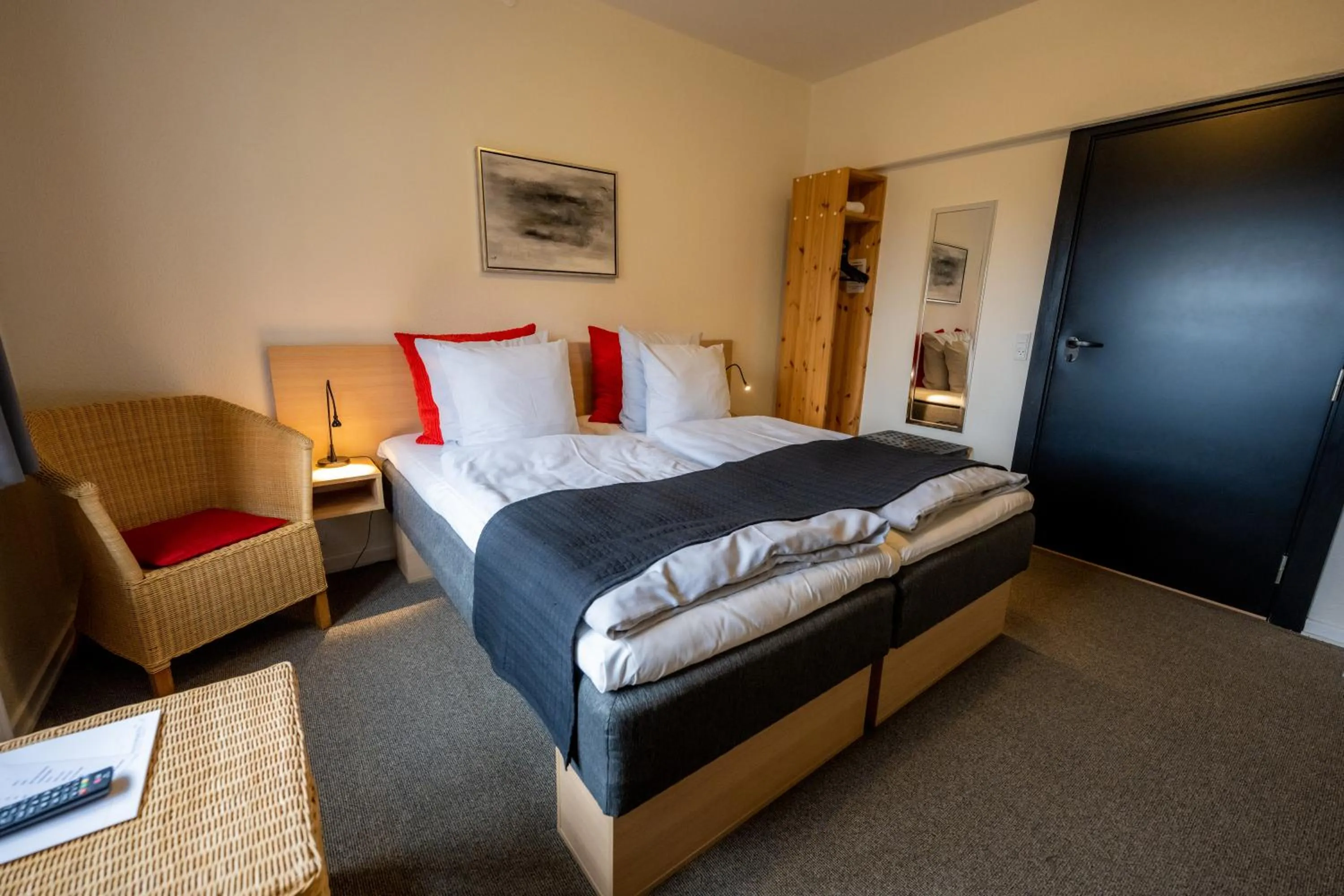 Bedroom, Bed in Nymindegab Kro