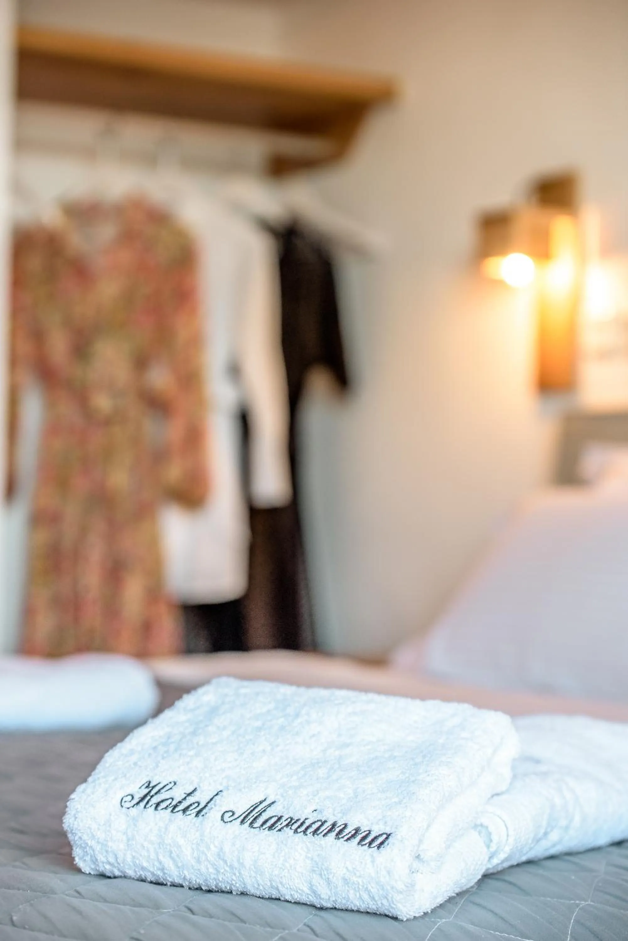 Bathroom, Bed in Marianna Hotel
