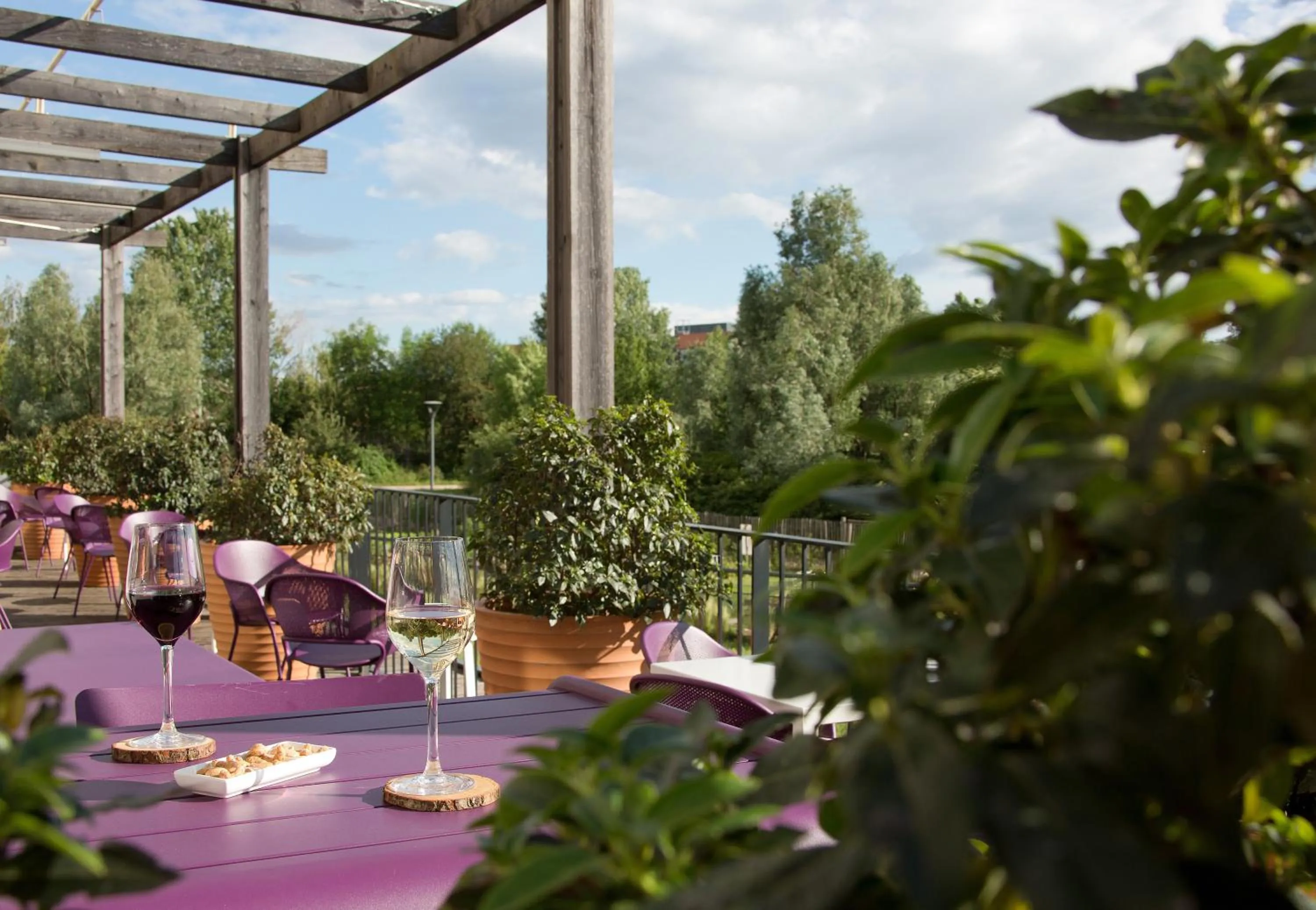 Patio in DoubleTree by Hilton Lyon Eurexpo & Spa