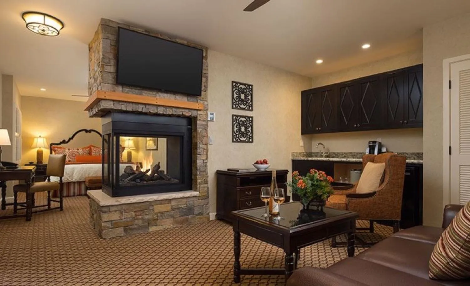 fireplace in Casa Munras Garden Hotel & Spa