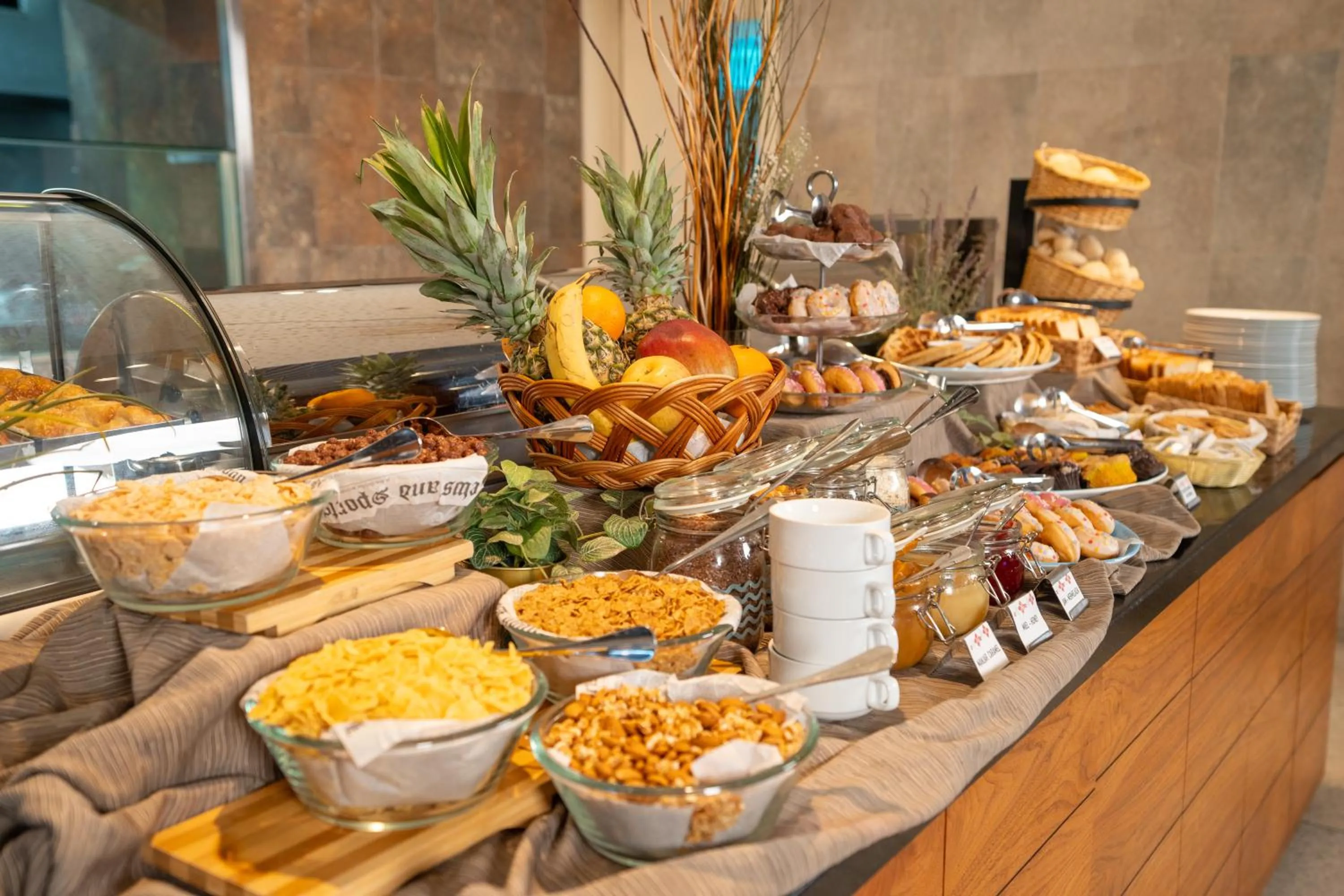 Buffet breakfast in Hilton Garden Inn Santiago Airport