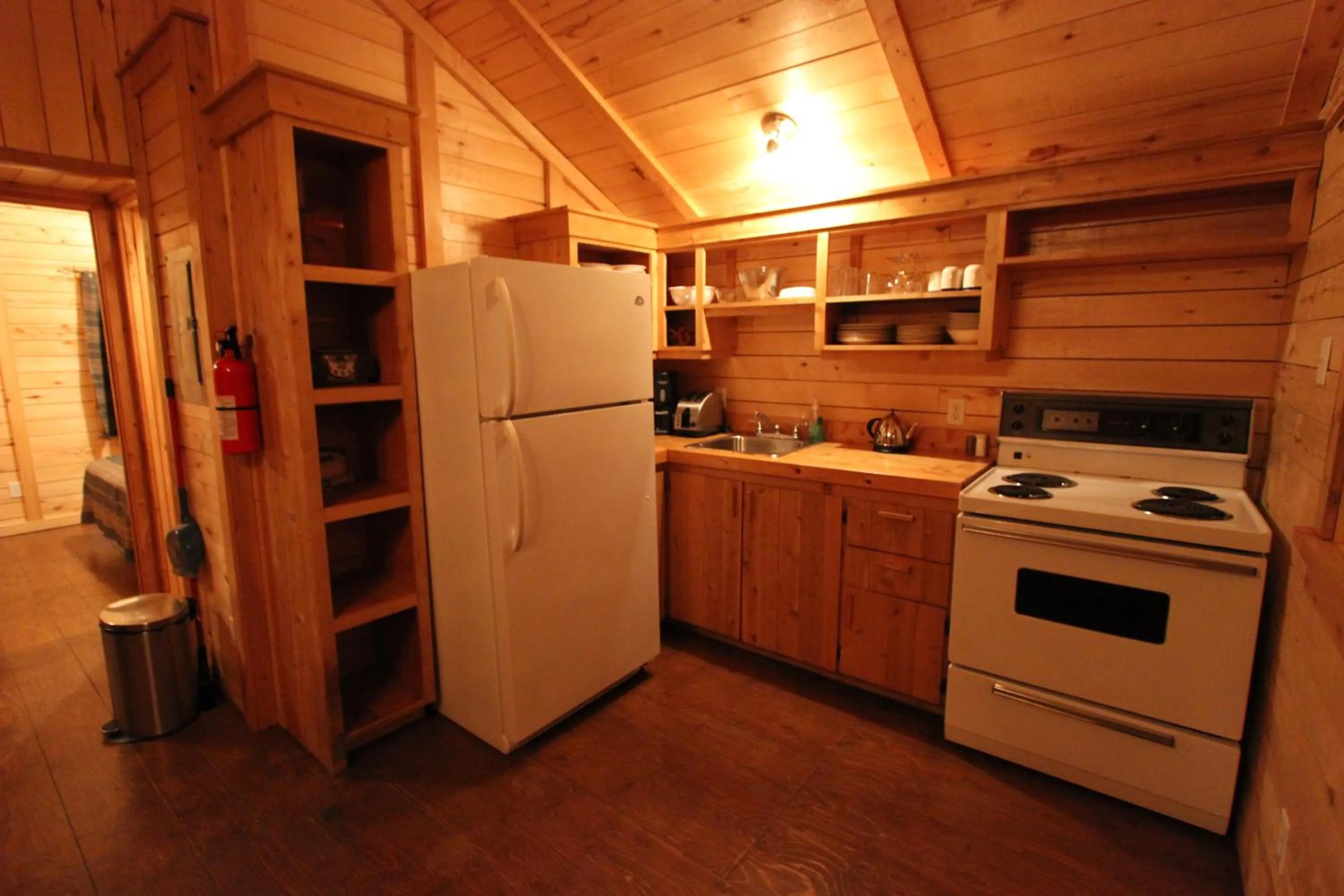 Kitchen or kitchenette in Chalets Nature Océan